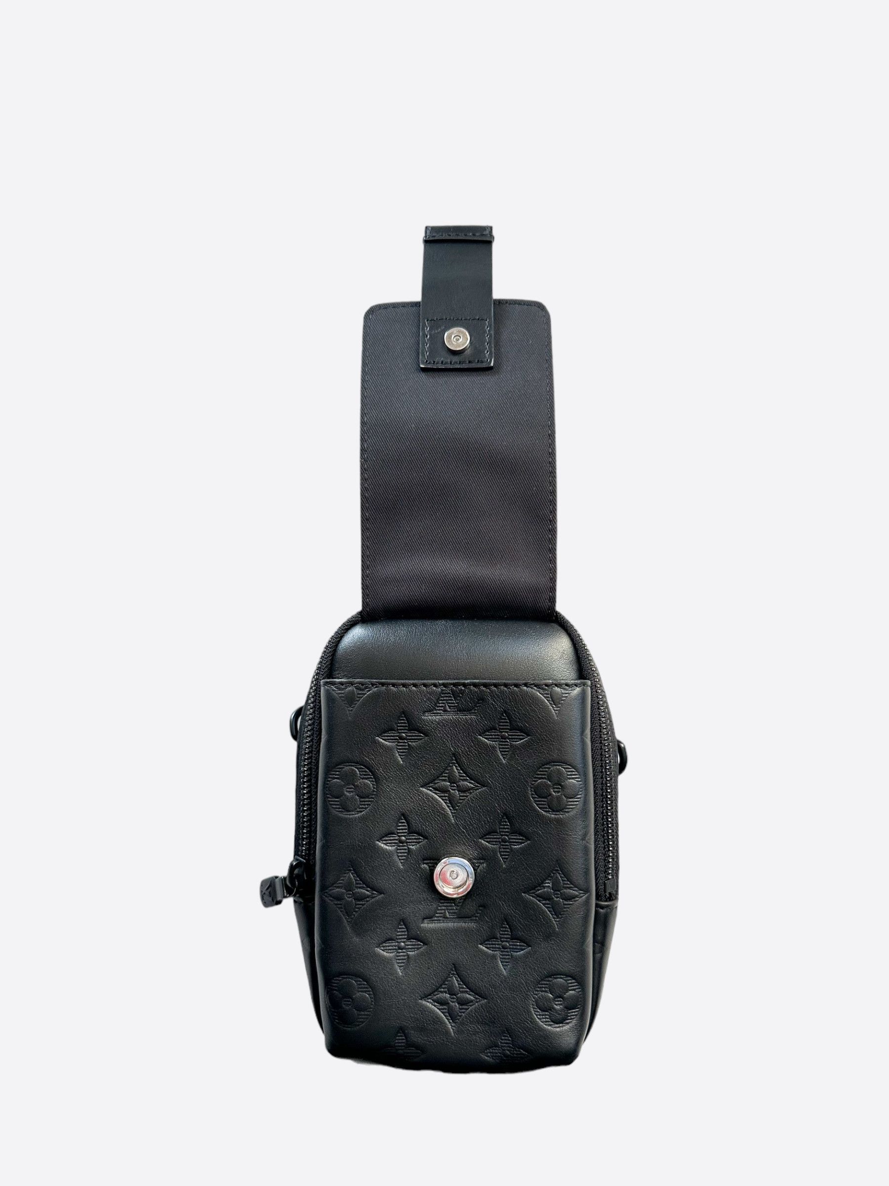Louis Vuitton Louis Vuitton Black Shadow Monogram Double Phone Pouch NM Size ONE SIZE - 3 Thumbnail
