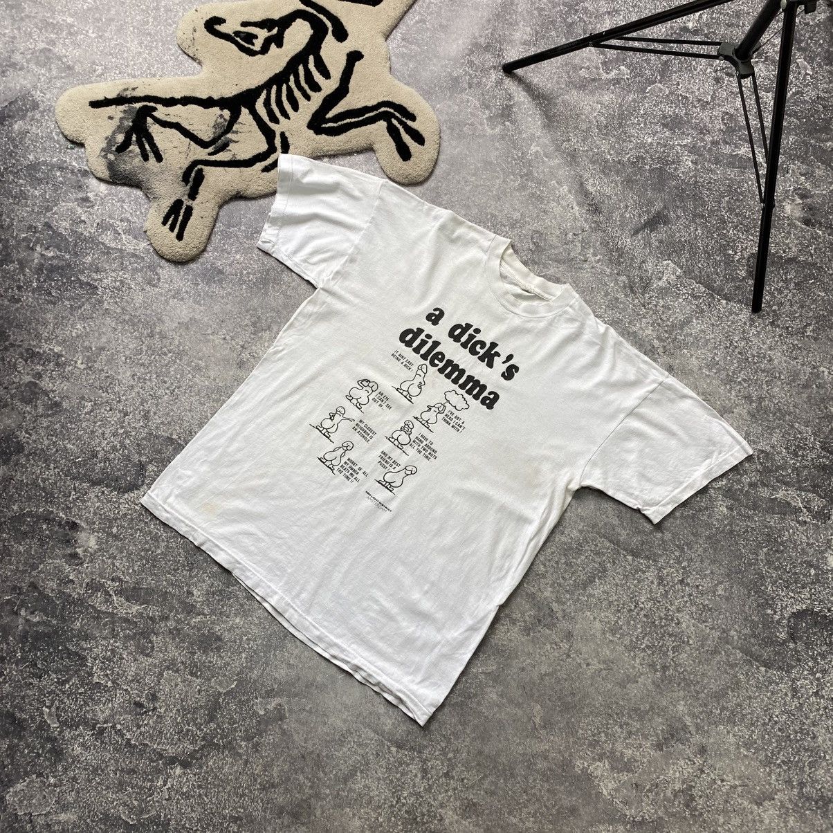 Vintage Vintage Humor A Dicks Dilemma Big Logo graphic 90’s tee Size US XL / EU 56 / 4 - 1 Thumbnail