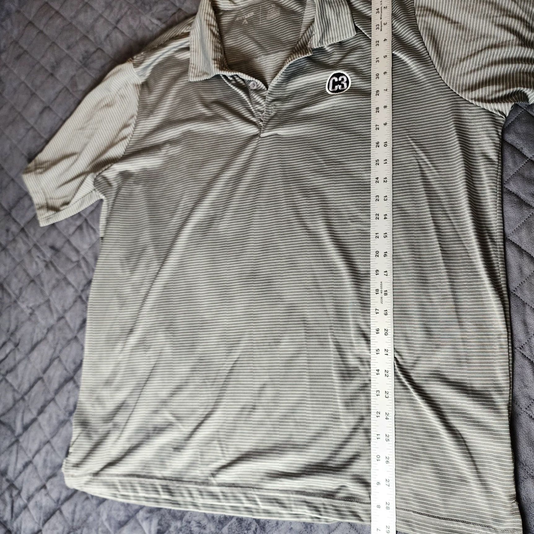 Vintage Antigua Polo Shirt Mens XL Gray Stripe C3 Logo Golf Lightweight Stretch Size US XL / EU 56 / 4 - 4 Thumbnail