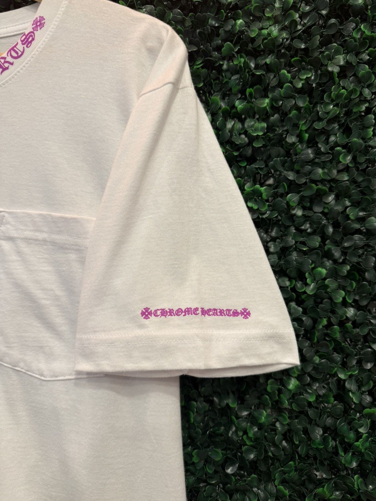 Chrome Hearts Chrome Hearts Neck Letter Pocket Tee ‘White Pink’ Size US L / EU 52-54 / 3 - 6 Thumbnail