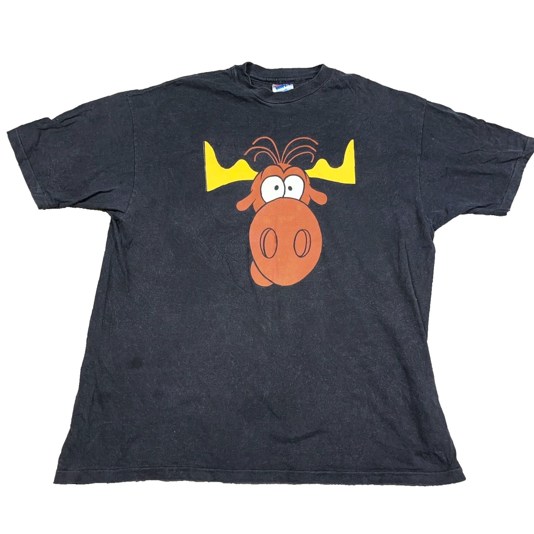 Hanes VINTAGE Hanes Rocky Bullwinkle Taco Bell Shirt Men XL Black Faded 90s Grunge Promo Logo Tee Shirt Size US XL / EU 56 / 4 - 2 Thumbnail