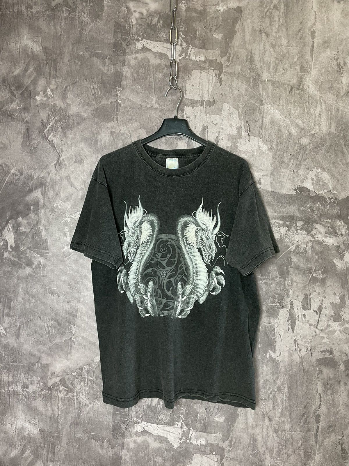 Japanese Brand × Vintage Vintage Y2K Tribal Dragon Yin Yang Gothic AOP Tee Size US S / EU 44-46 / 1 - 1 Thumbnail