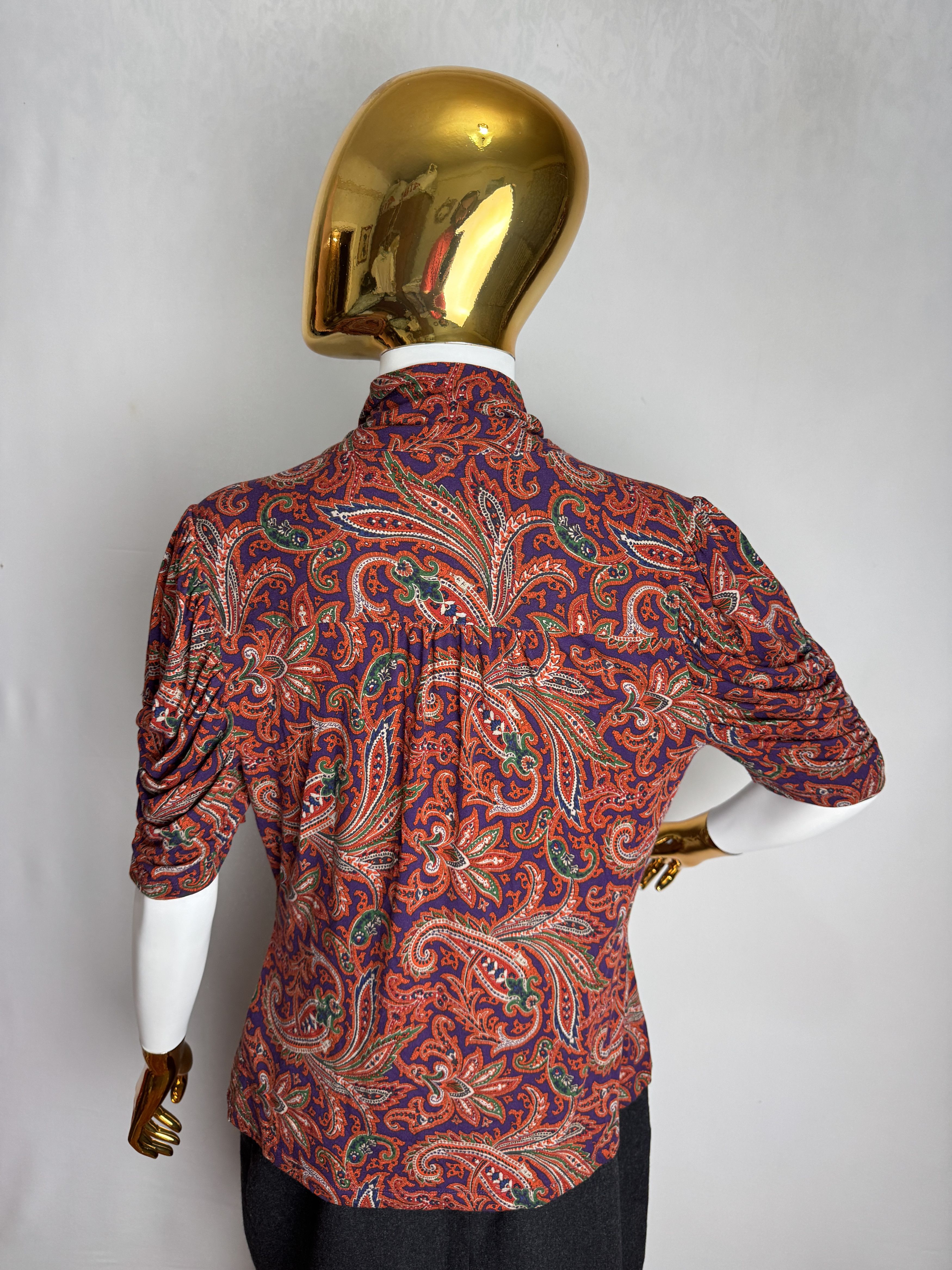 Polo Ralph Lauren × Ralph Lauren RALPH LAUREN women’s paisley viscose blouse Size M / US 6-8 / IT 42-44 - 8 Thumbnail