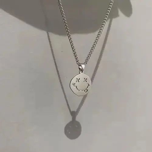 Japanese Brand × Vintage Smiley Face Pendant Men / Women Necklace Grunge Chain Size ONE SIZE - 1 Thumbnail