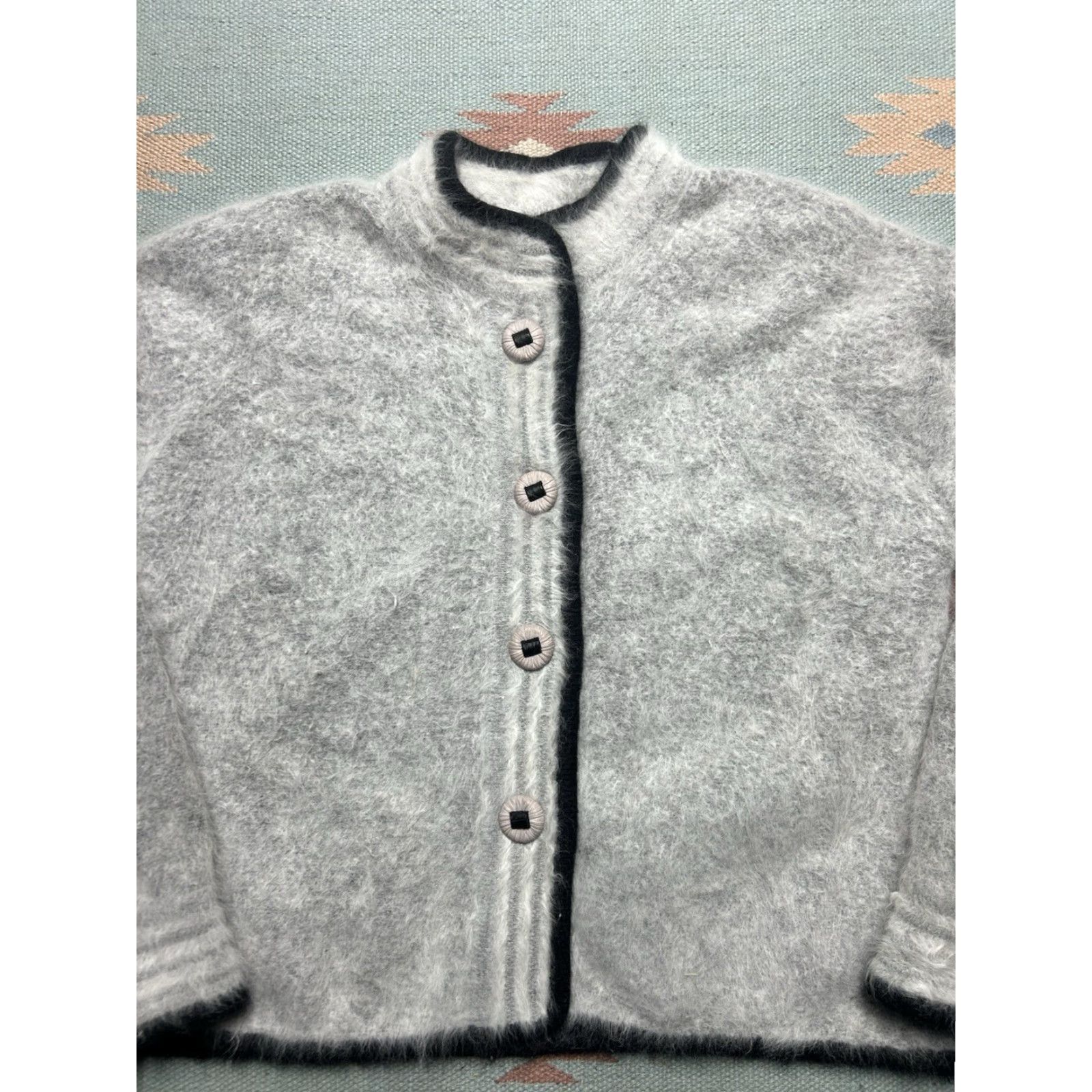 Vintage VINTAGE Venesha cardigan sweater fur fuzzy shaggy button front Women’s medium Size M / US 6-8 / IT 42-44 - 2 Thumbnail