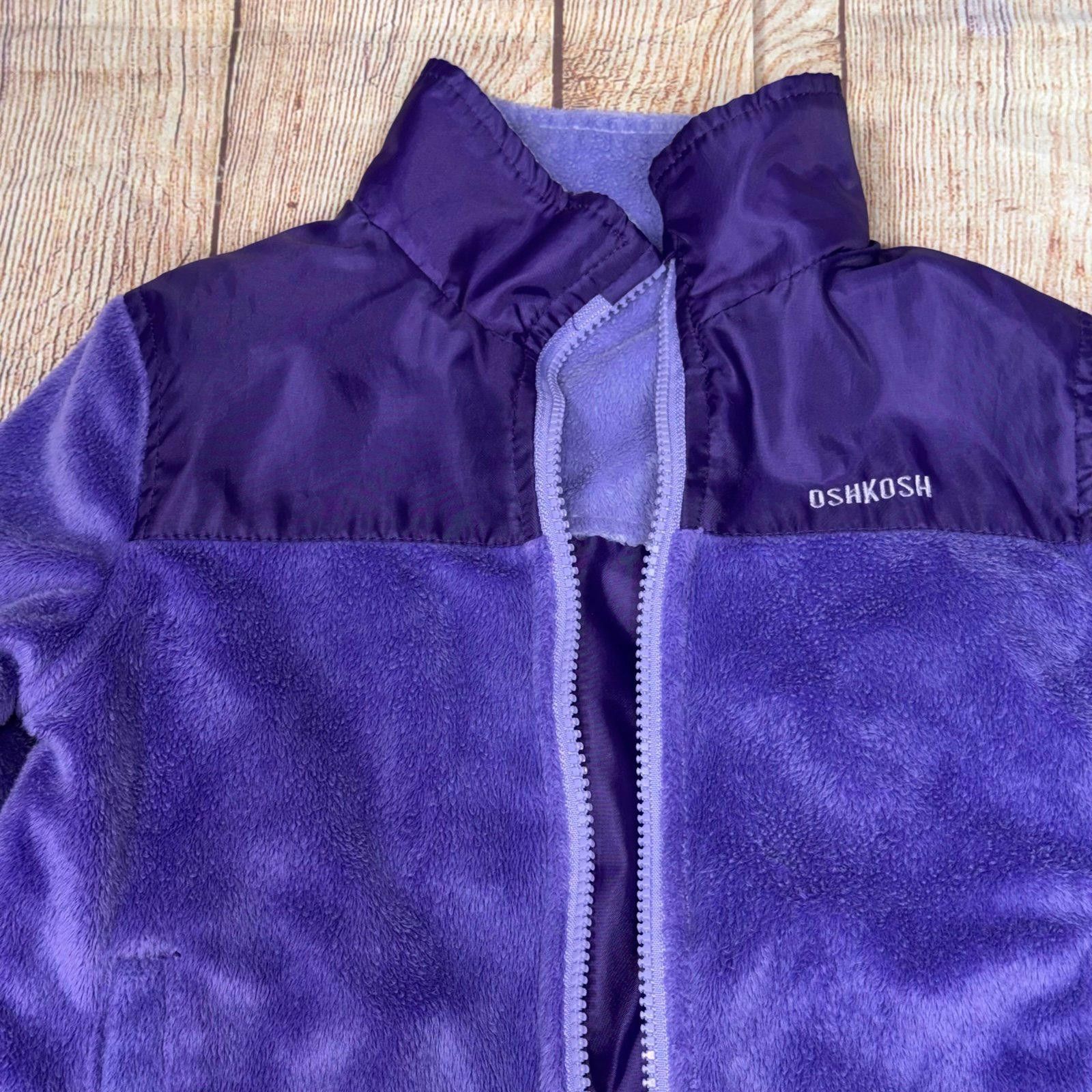 Other OshKosh B'gosh Girls' 3T Reversible Purple Fleece Jacket Size ONE SIZE - 2 Thumbnail