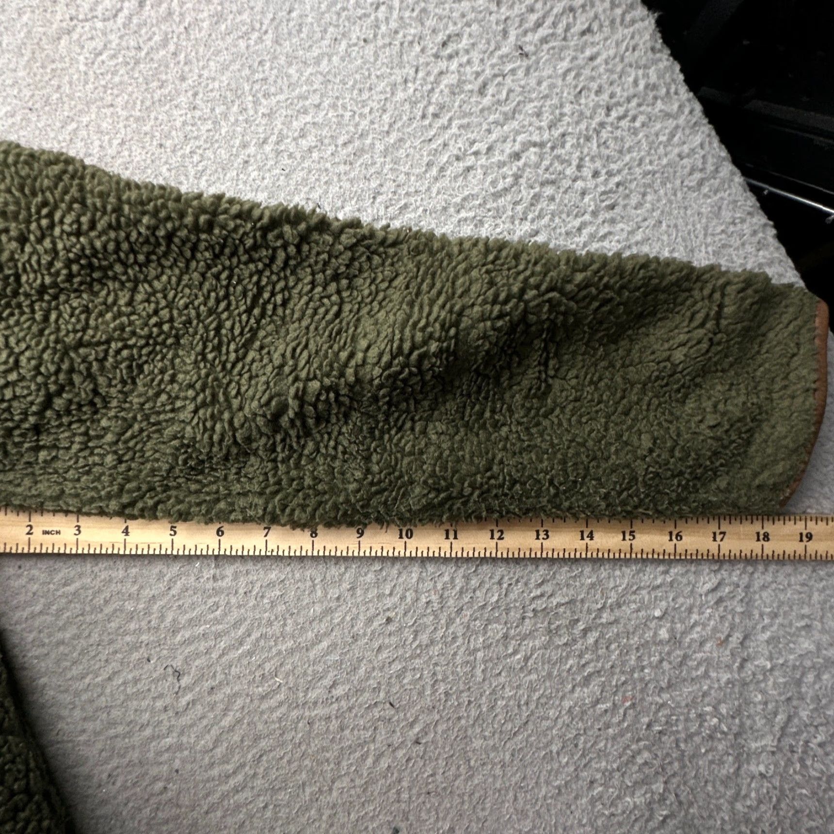 Orvis VINTAGE Orvis Deep Pile Fleece Sherpa Leather Trim Jacket Womens Large Green Brown Size L / US 10 / IT 46 - 5 Thumbnail
