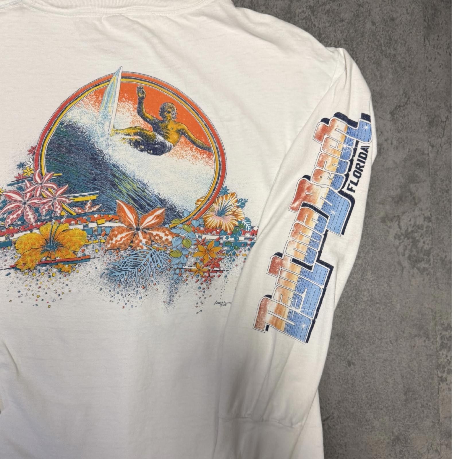 Designer 1982 Daytona Beach Florida Surfing Tee -- L -- Size US L / EU 52-54 / 3 - 6 Thumbnail