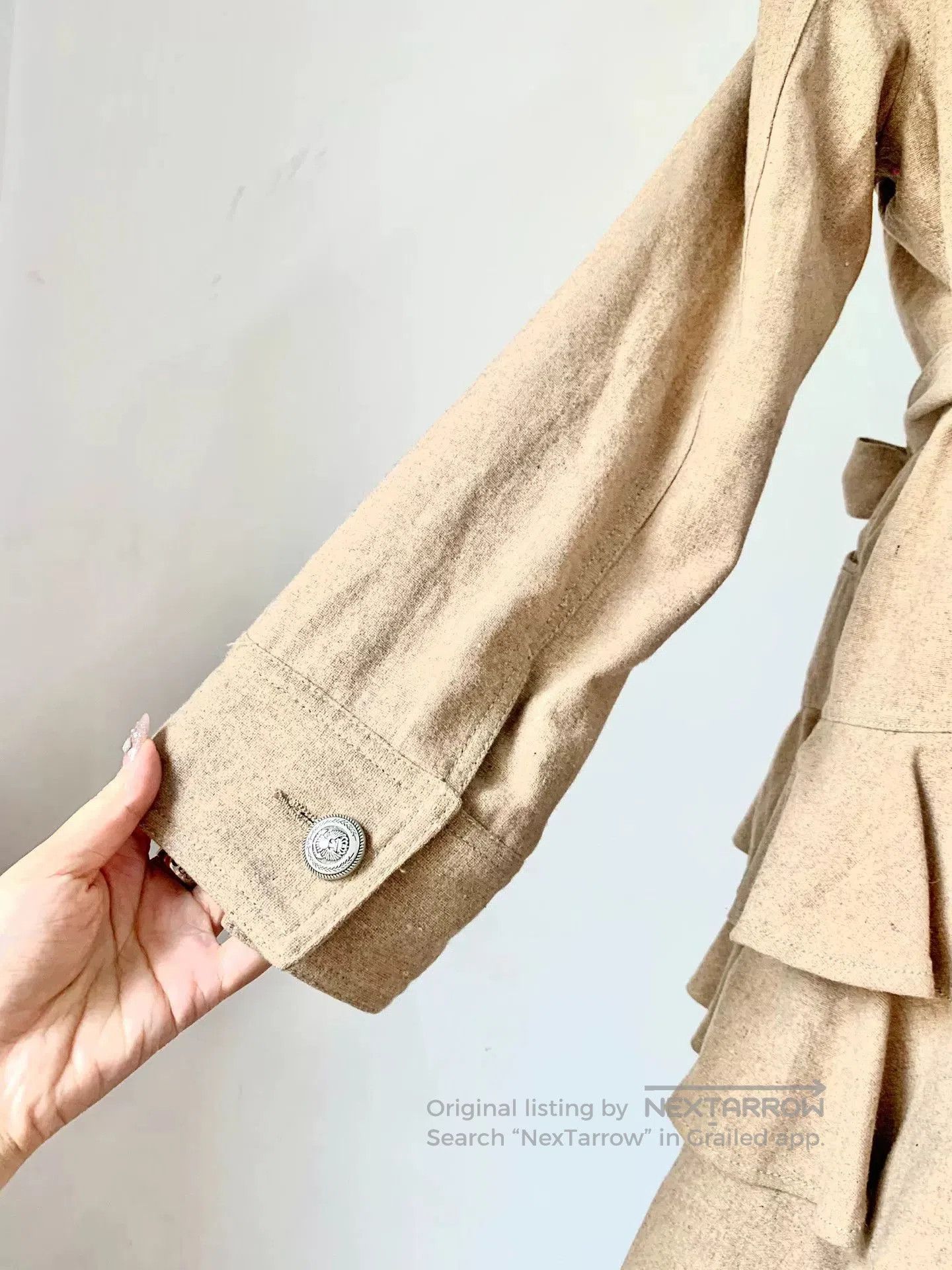 Vivienne Westwood beige ruffled coat with removable lace trim. Size XXS / US 00 / IT 34 - 8 Thumbnail