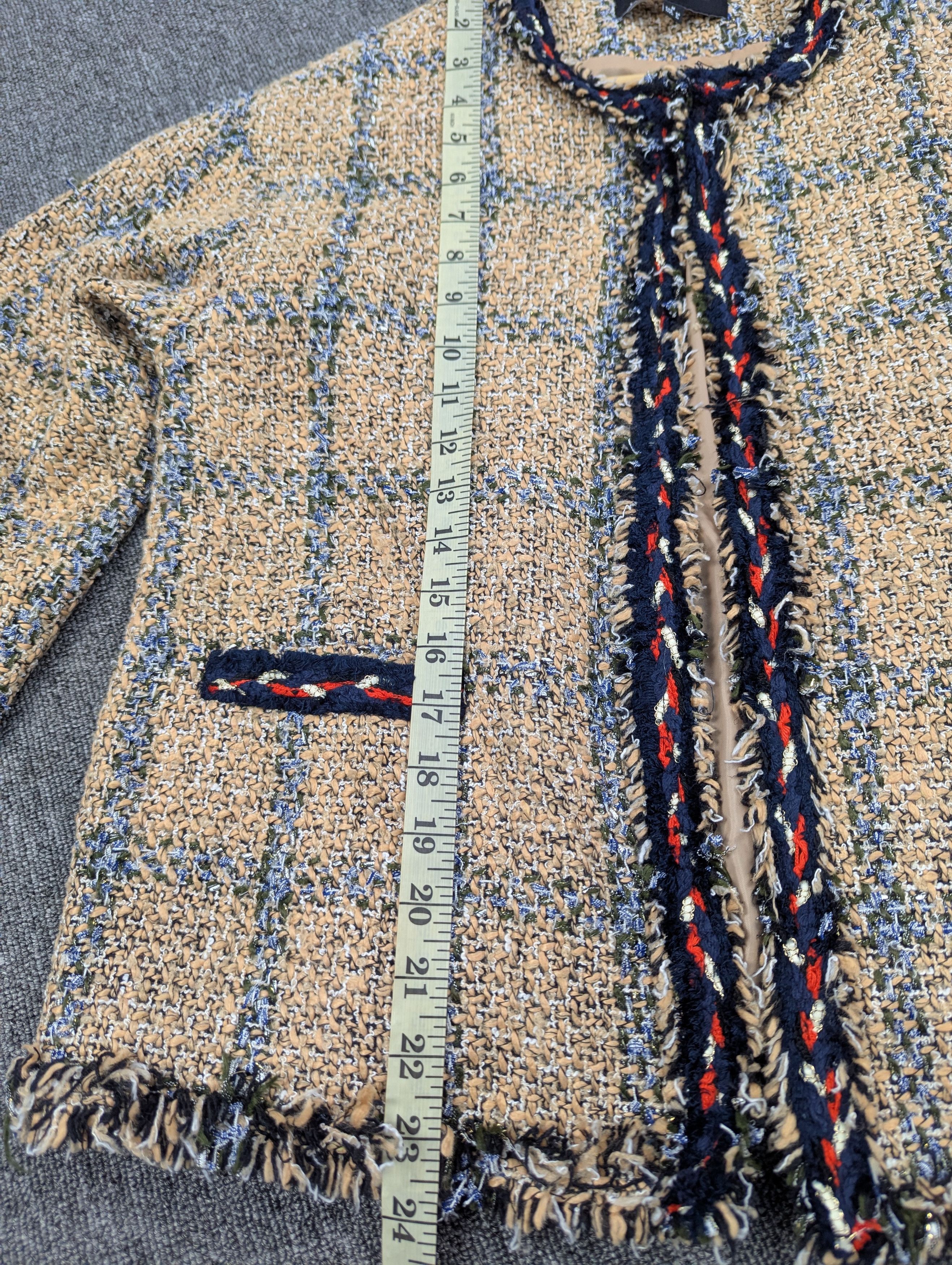 Designer Plastic Island Multicolor Tweed Cropped Jacket Size M / US 6-8 / IT 42-44 - 15 Thumbnail