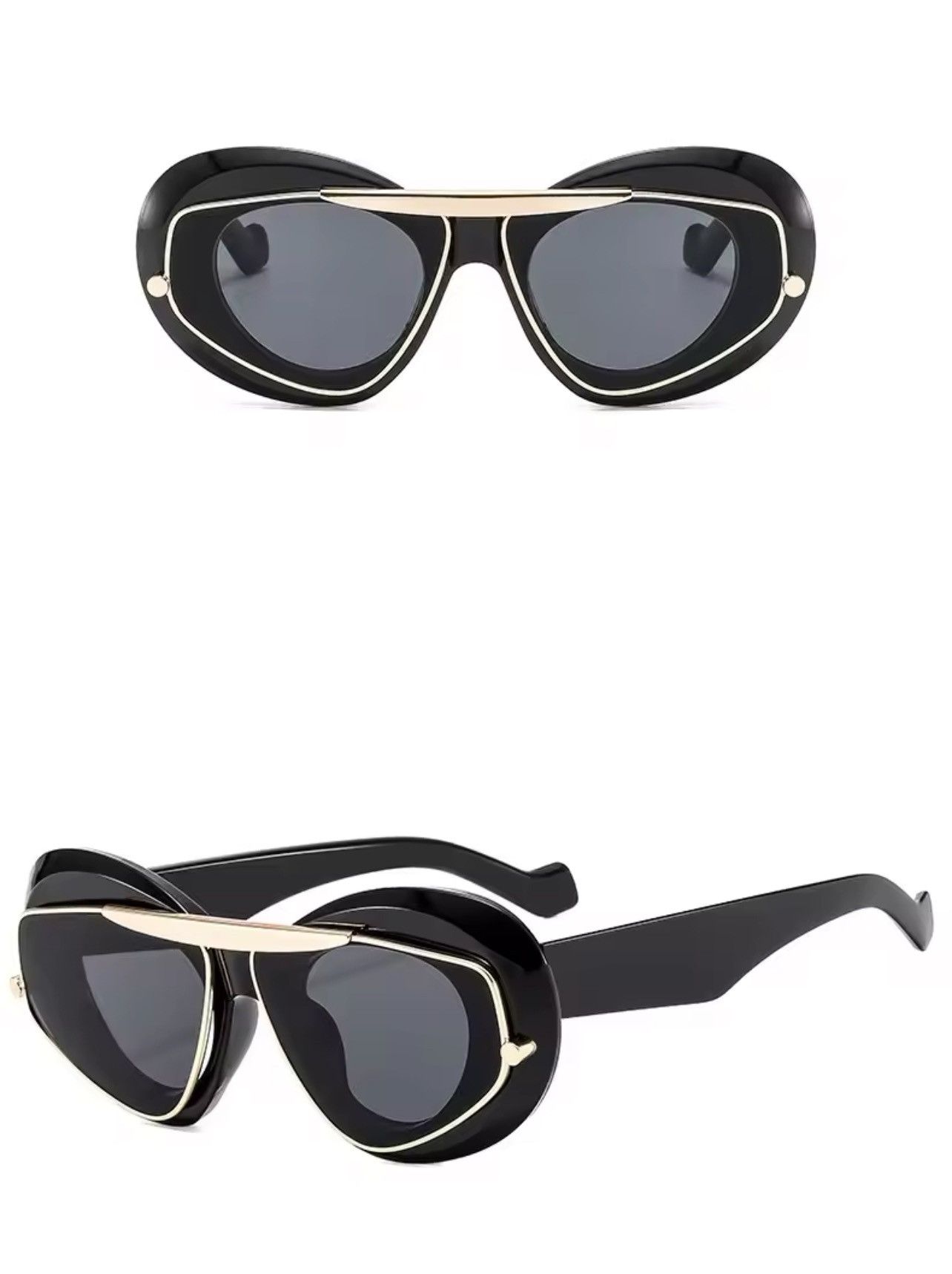 Electric Visual × Japanese Brand × Vintage Punk Oval Sunglasses 2000'S Women Size ONE SIZE - 2 Thumbnail