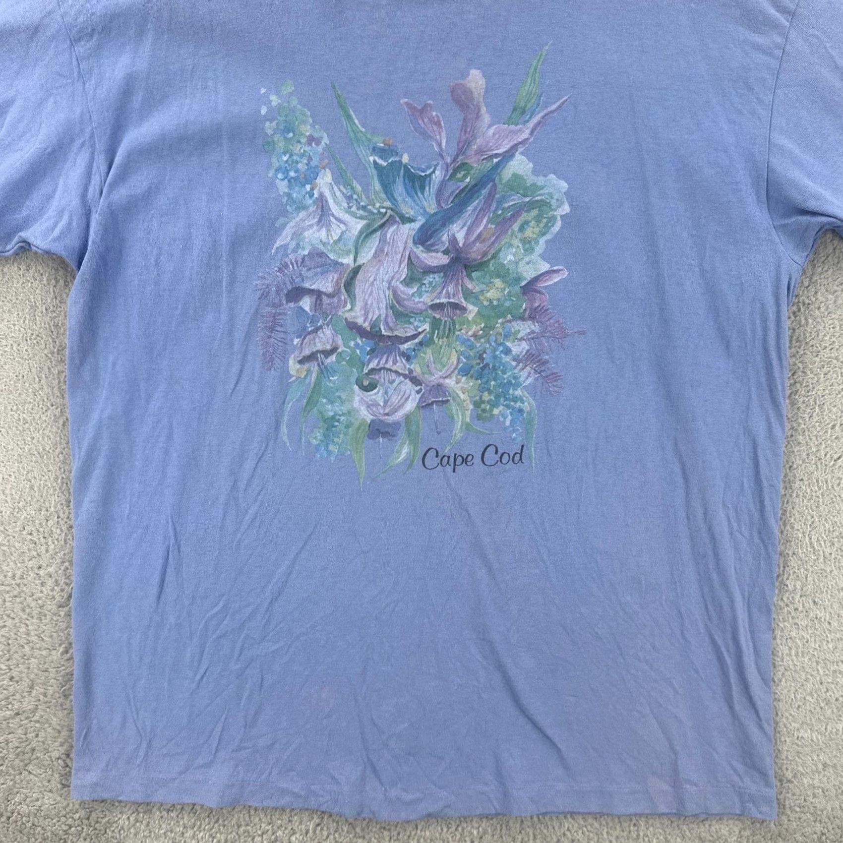 Anvil VINTAGE Anvil T-Shirt 2XL Purple Short Sleeve Crew Neck USA Flower Print Men والش Size US XXL / EU 58 / 5 - 4 Thumbnail