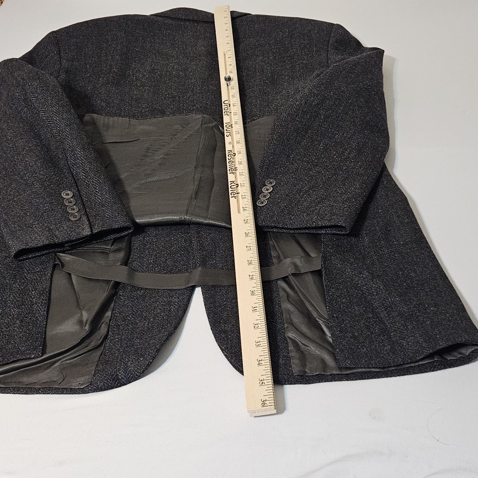 Southwick VTG Southwick 46 Wool Pinstripe Tweed Suit Blazer Sport USA Size 46R - 13 Thumbnail