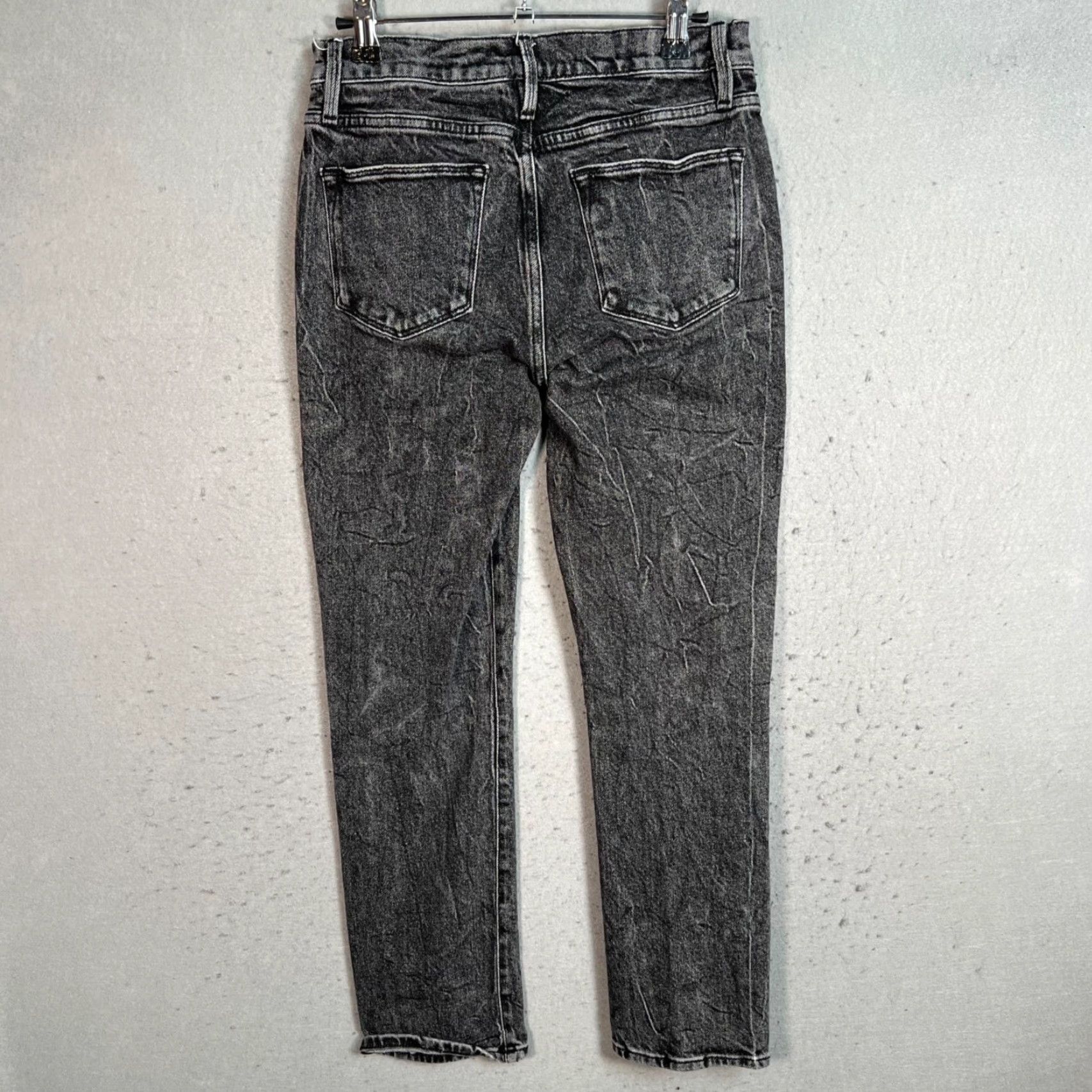 Frame FRAME High Rise Straight Jeans Adult Womens Size 26 Black Denim Cotton Blend Size 26" / US 2 / IT 38 - 2 Thumbnail