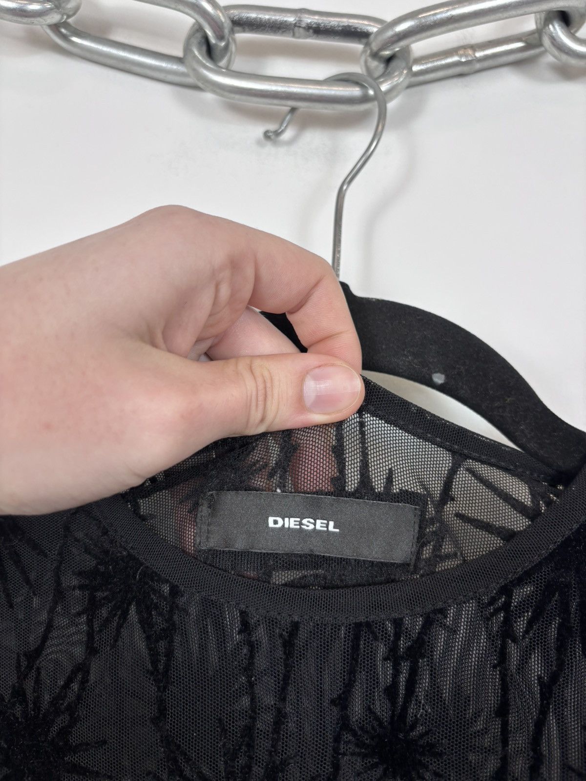 Diesel Diesel D-Lary NWT Women’s Y2K Black Sheer Mesh Bodycon Dress Size L / US 10 / IT 46 - 10 Thumbnail
