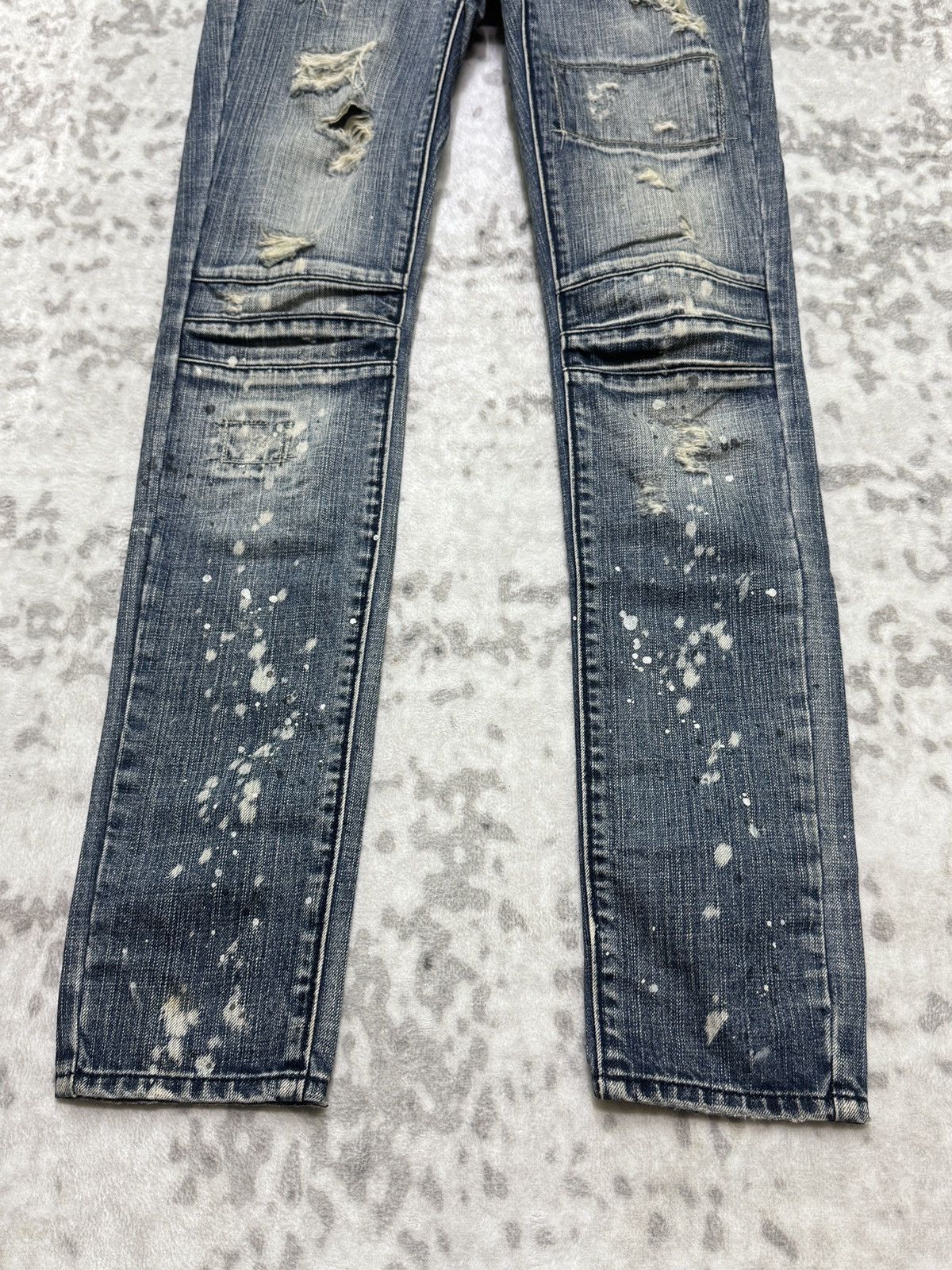 5351 POUR LES FEMMES Archive 5351 Pour Les Fammes Distressed Slim Biker jeans Size 26" / US 2 / IT 38 - 7 Thumbnail