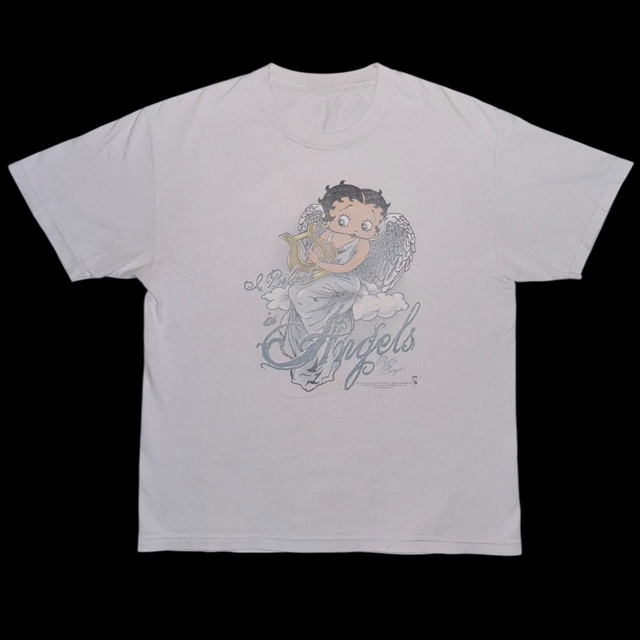 Vintage 2008 Betty Boop ‘I Believe In Angels’ Cartoon Pinup Tee Size US L / EU 52-54 / 3 - 2 Thumbnail