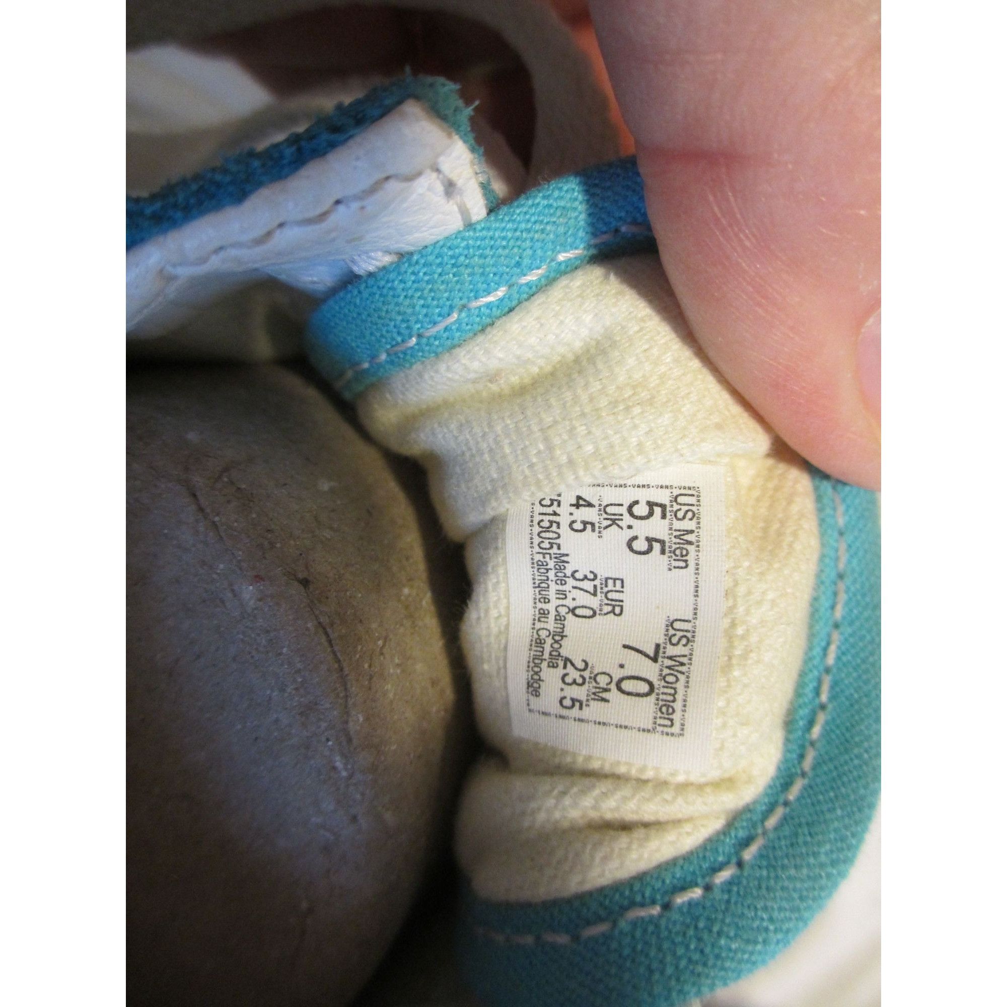 Vans Vans Old Skool Turquoise & White Lace-Up Sneakers Womens siz Size US 7 / IT 37 - 8 Thumbnail