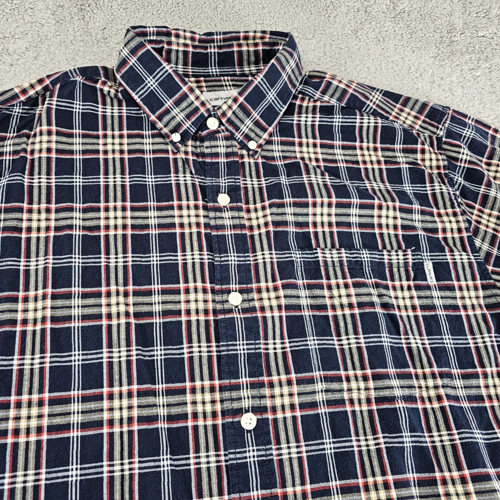 Carhartt Carhartt Shirt Mens Extra Large Blue Plaid Regular Fit Workwear Cotton Button Up Size US XL / EU 56 / 4 - 2 Thumbnail