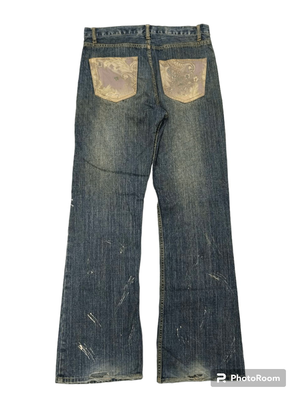 Japanese Brand FLARE SICK RIPED PACTHWORK FREEBEAT DIAG DENIM PANTS Size US 32 / EU 48 - 2 Thumbnail