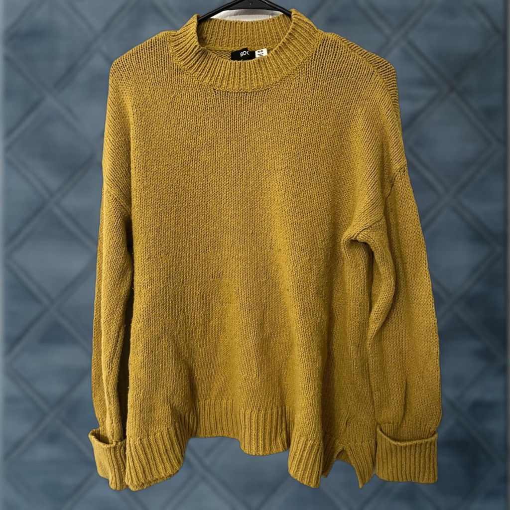 Bdg BDG Sweater Shirt Womens Yellow Urban Outfitters Knit Size Medium Crew Neck Pullover Casual Preppy Vintage: No Mens Womens Girls? Size M / US 6-8 / IT 42-44 - 1 Thumbnail