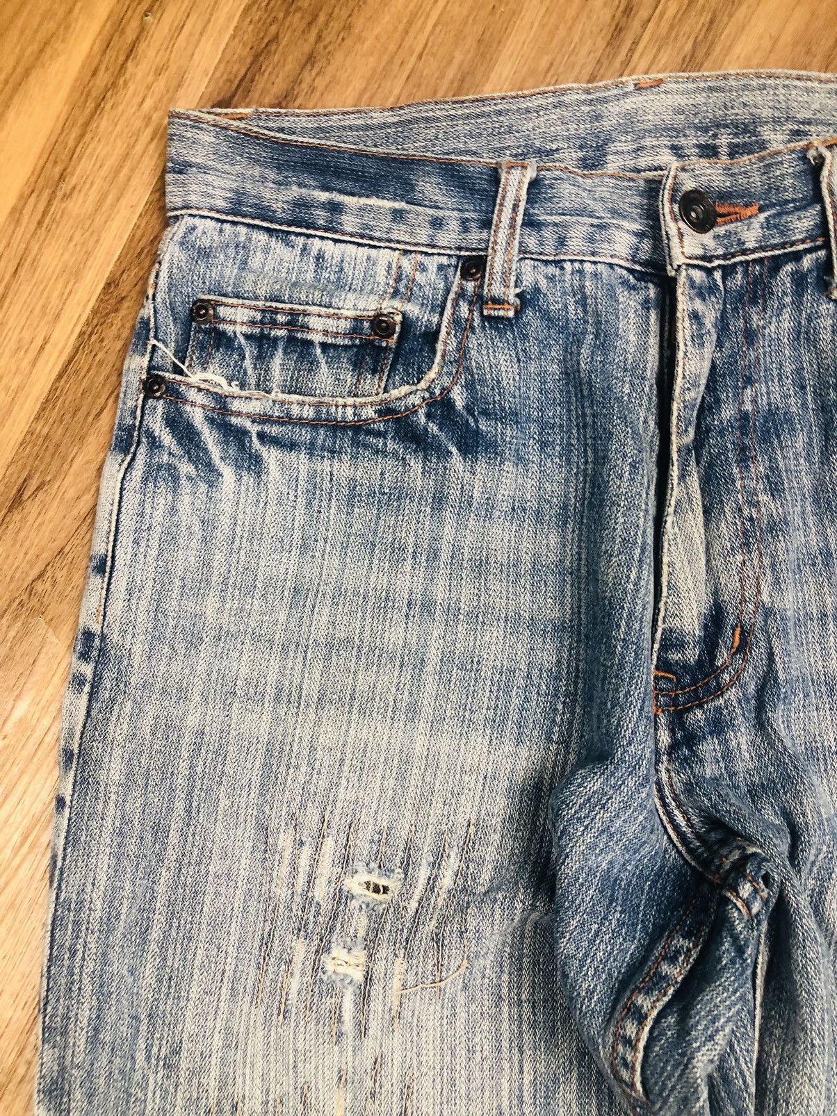 Japanese Brand Mulkul Jeans Y2K Distressed Baggy Denim (38) Size US 30 / EU 46 - 7 Thumbnail