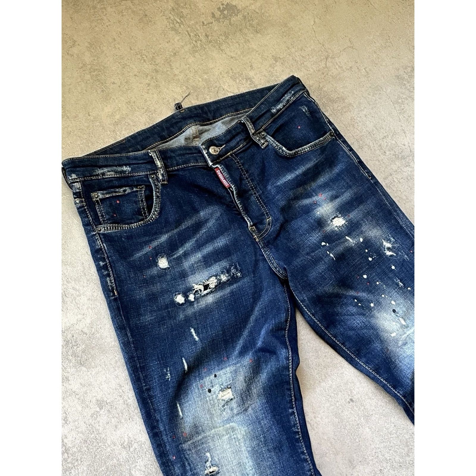 Dsquared2 Dsquared2 Slim Jeans Distressed Paint Denim Jeans Made In Italy Size 48 Mens Slim Blue City Biker 90s? Size US 32 / EU 48 - 2 Thumbnail