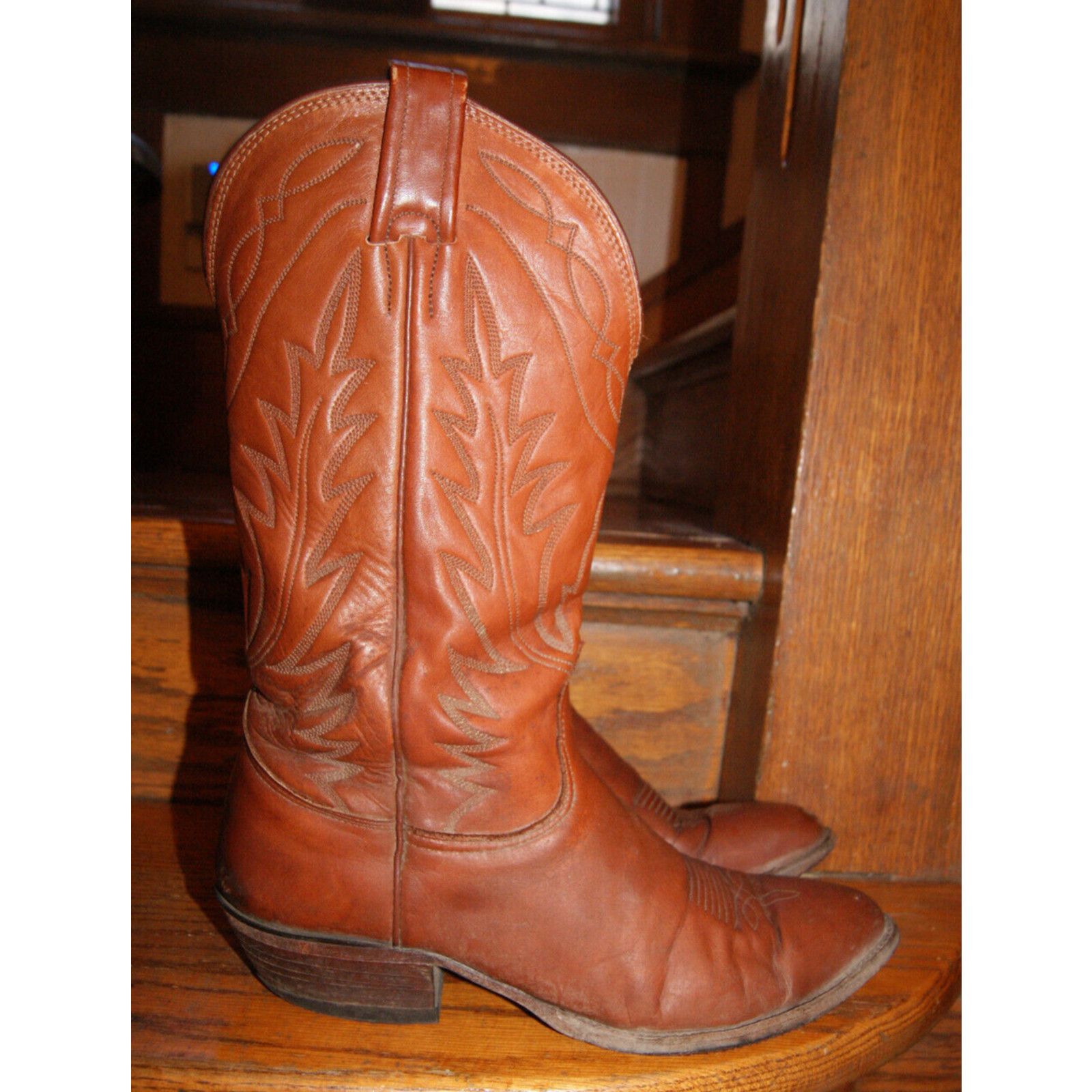 Nocona Boots Nocona Western Cowboy Boots 9 D Brown Redwood Deertan USA Size US 9 / EU 42 - 2 Thumbnail
