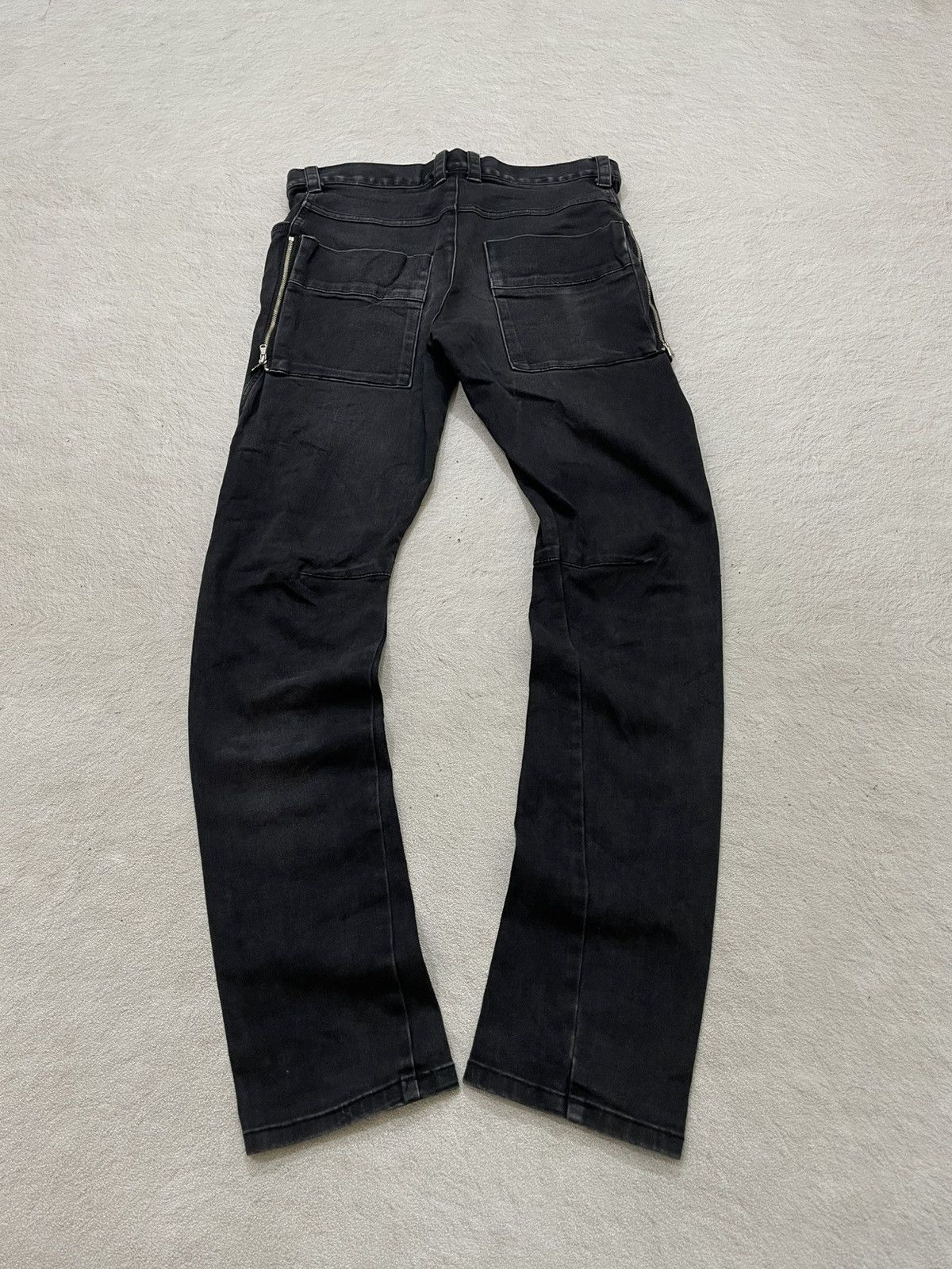 Japanese Brand 2000s Black Zipper Detail Denim Biker-Style Jeans LGB if6was Size US 31 - 7 Thumbnail