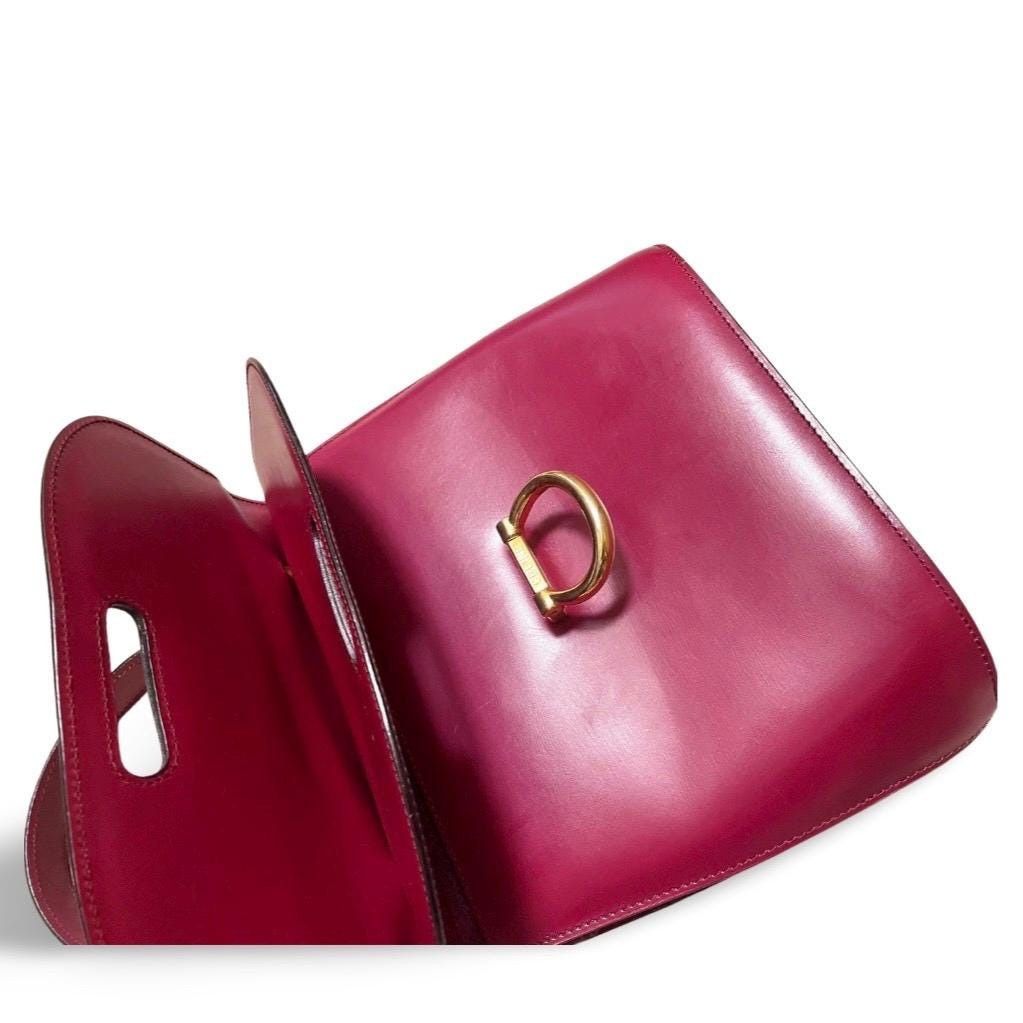 Celine Vintage Celine bordeux,wine red leather handbag. Size ONE SIZE - 8 Thumbnail