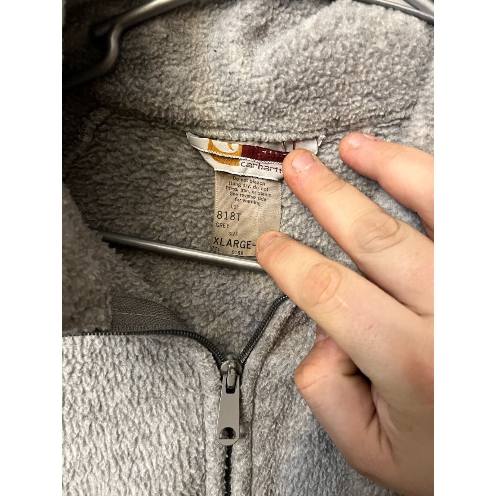 Carhartt Carhartt Mens XL Full Zip Mock Neck Jacket Bomber Fleece Gray Outdoor Workwear Size US XL / EU 56 / 4 - 3 Thumbnail