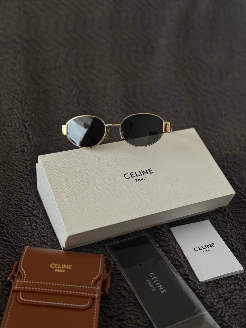 Celine Celine Triomphe Metal Oval Sunglasses Size ONE SIZE - 2 Thumbnail