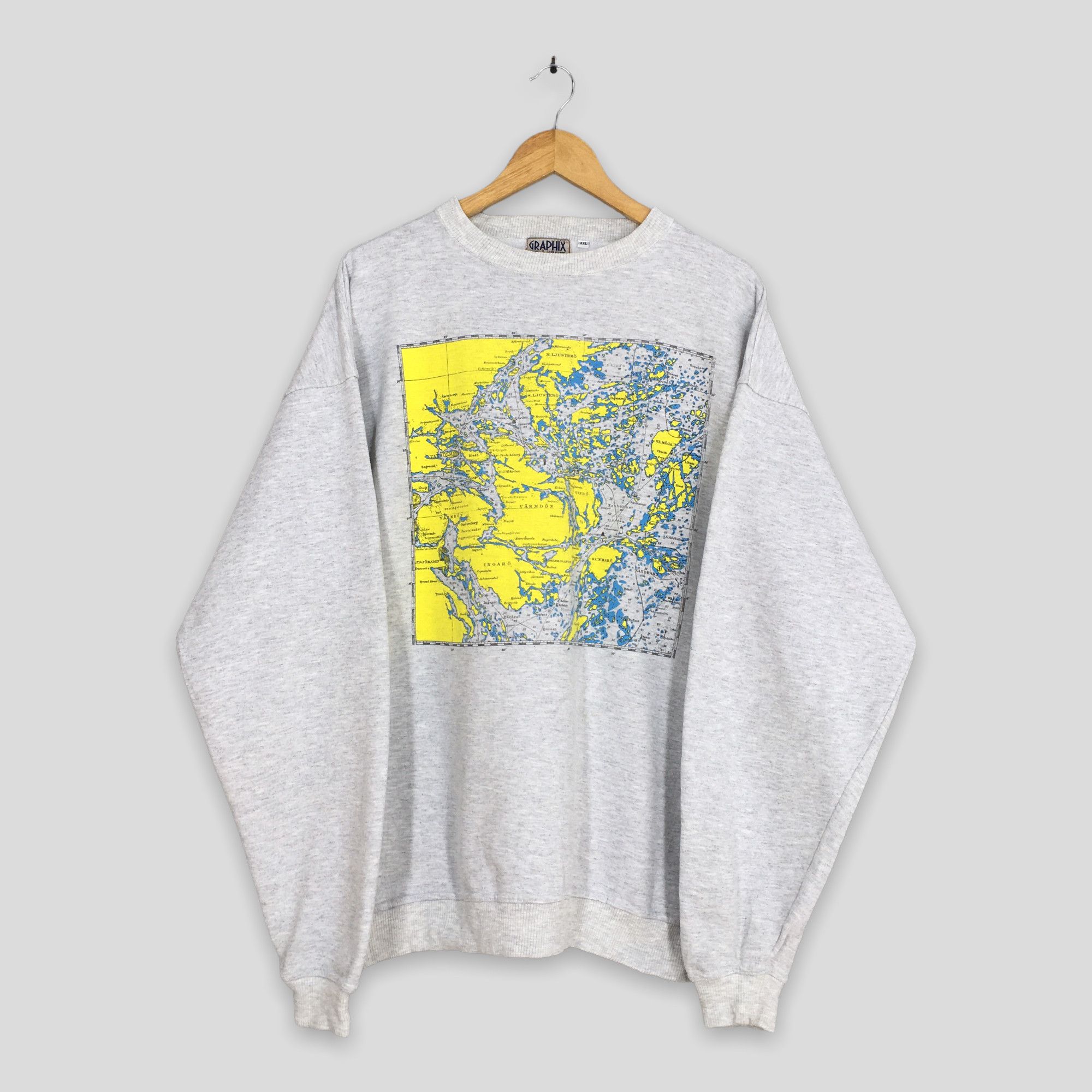Vintage Vintage Maps Of Sweden Gray Sweatshirt XXLarge Size US XXL / EU 58 / 5 - 1 Thumbnail