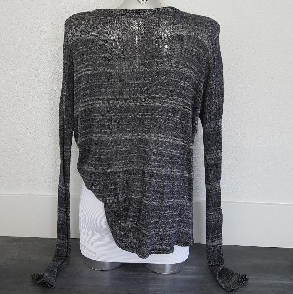 Designer Grey Striped Long Melville Sweater Size ONE SIZE - 2 Thumbnail