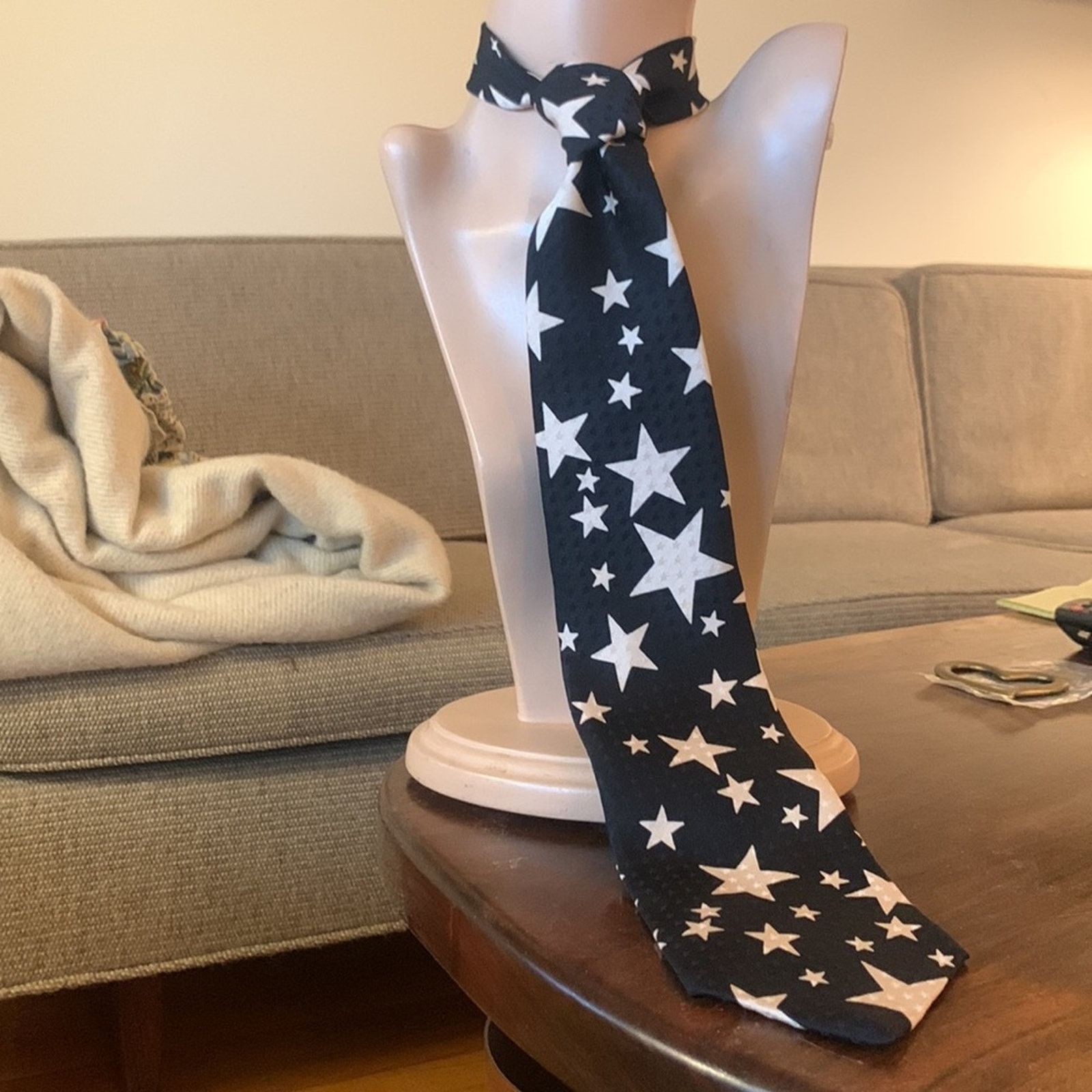 Perry Ellis 80’s Perry Ellis Portfolio bold graphic stars silk necktie Size ONE SIZE - 6 Thumbnail