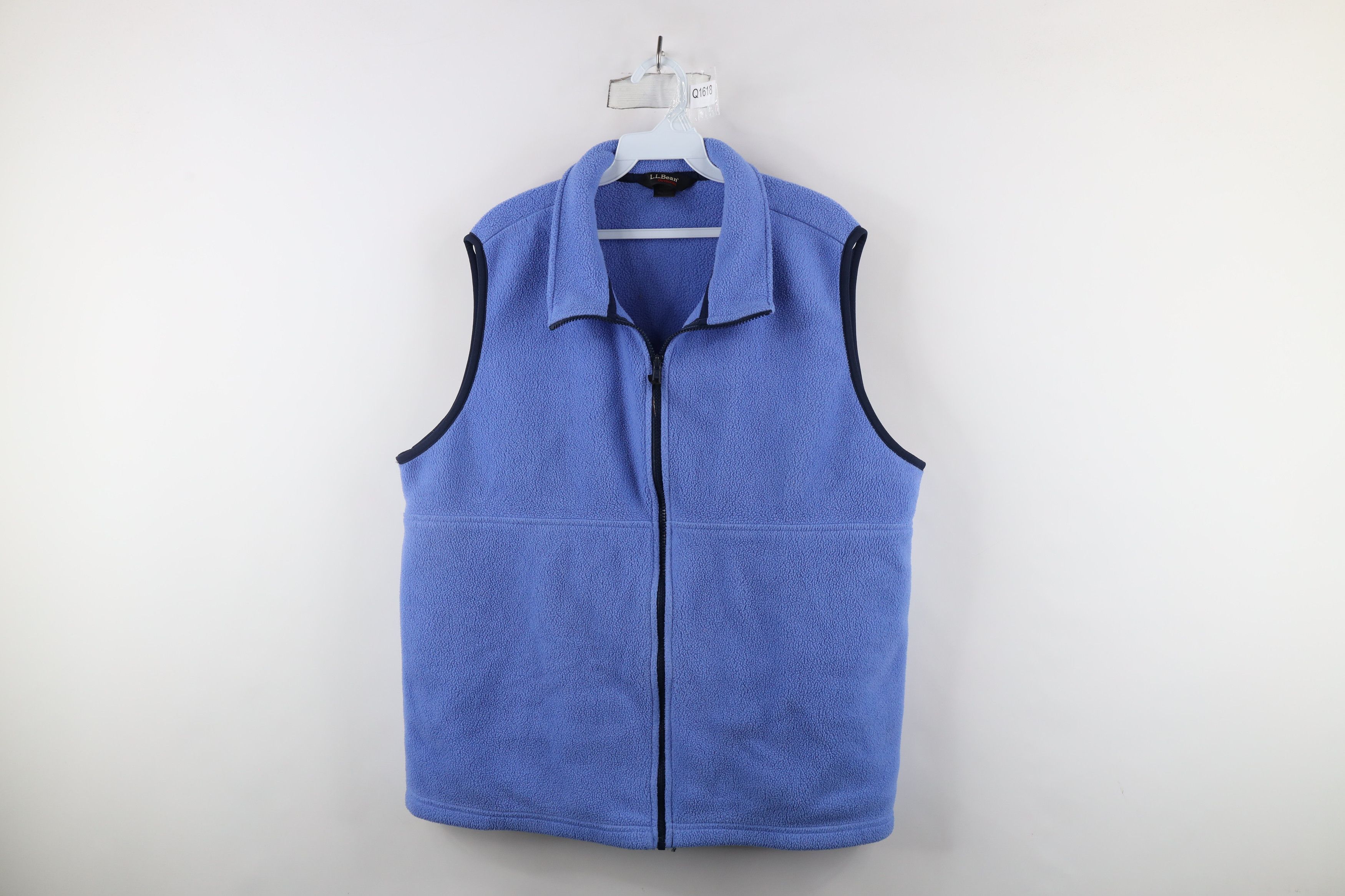 L.L. Bean × Vintage Vintage 90s LL Bean Blank Full Zip Fleece Vest Jacket Blue Size XL / US 12-14 / IT 48-50 - 1 Thumbnail