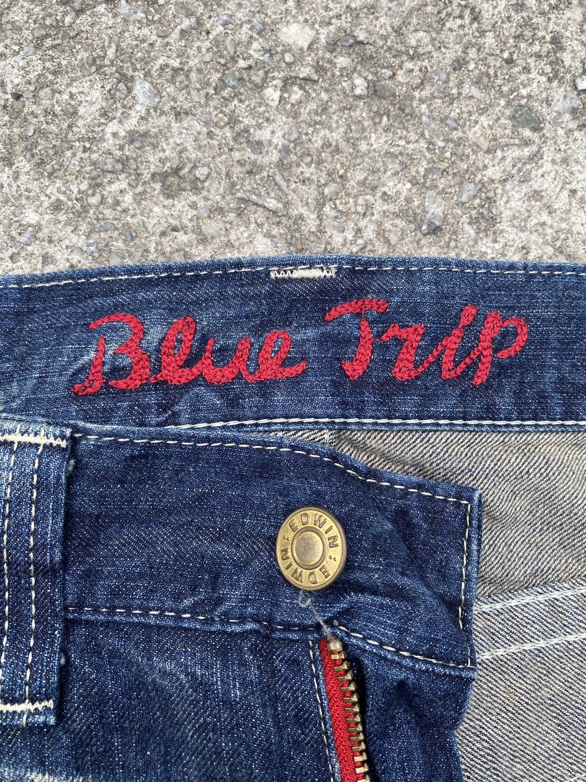 Edwin × Japanese Brand × Tornado Mart 2000s - Edwin Blue Trip Claw Marks Design Flare Denim Size US 32 / EU 48 - 18 Thumbnail