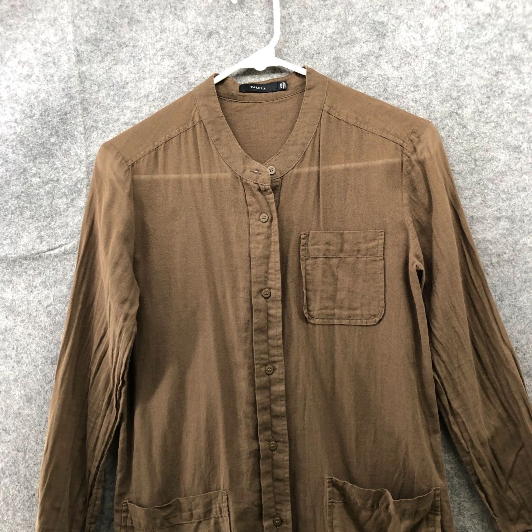 Aritzia Aritzia Talula Midi Shirt Dress XXS Long Sleeve Lightweight Cotton Brown Casual Womens Size XXS / US 00 / IT 34 - 3 Thumbnail