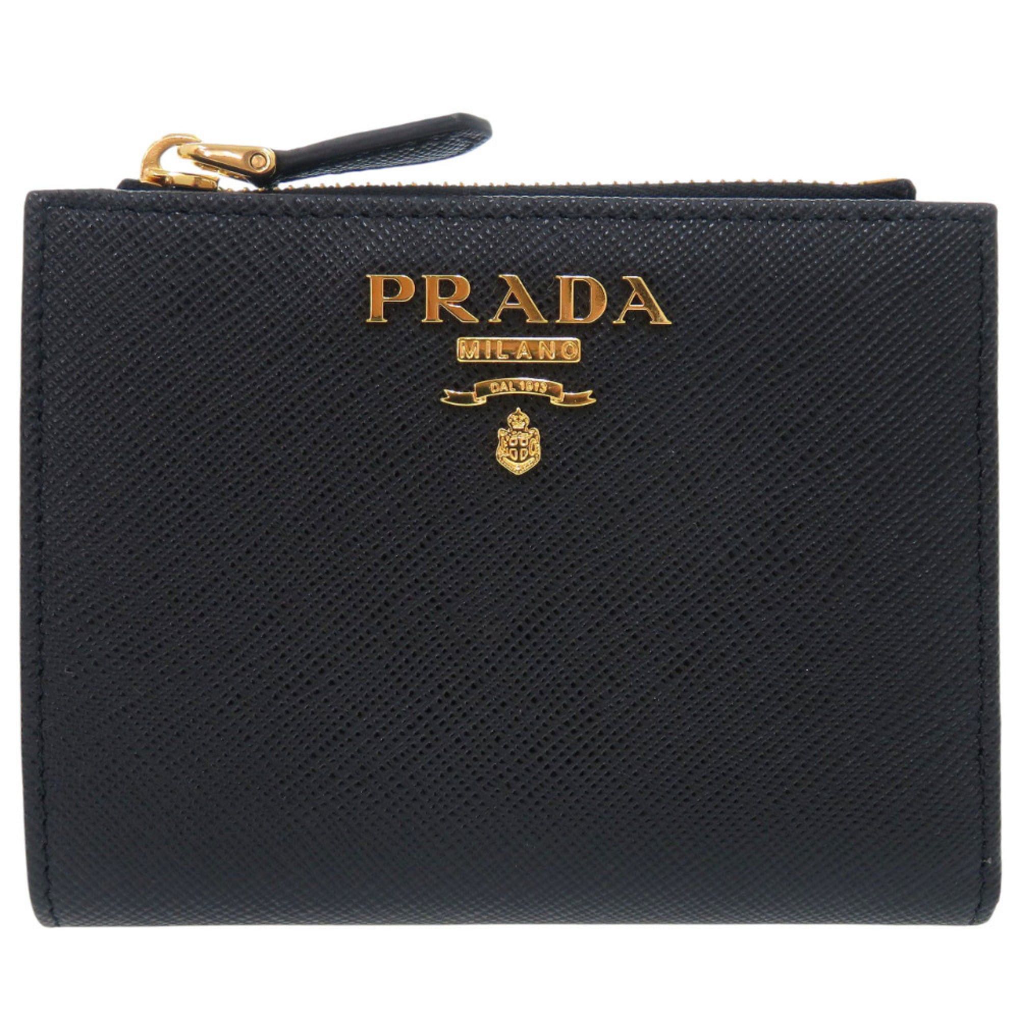 Prada Excellent condition Prada Saffiano Multicolor Wallet 1MV204 ZLP F061H Calfskin Nero Ibisco Black Pink Bifold 1907 Size ONE SIZE - 1 Thumbnail