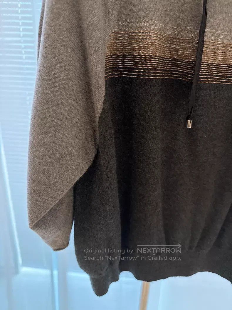 Brunello Cucinelli Brunello Cucinelli Grey and Black Colorblocked Hooded Cash Size XXS / US 00 / IT 34 - 3 Thumbnail