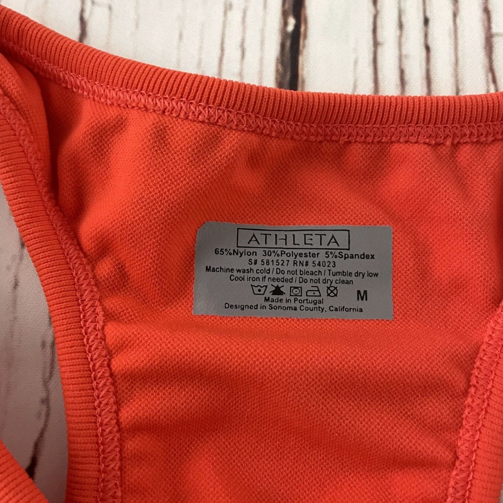 Athleta VINTAGE Athleta Tank Top Racerback Women M Striped Neon Orange Odor Free Activewear 90s? Size M / US 6-8 / IT 42-44 - 2 Thumbnail