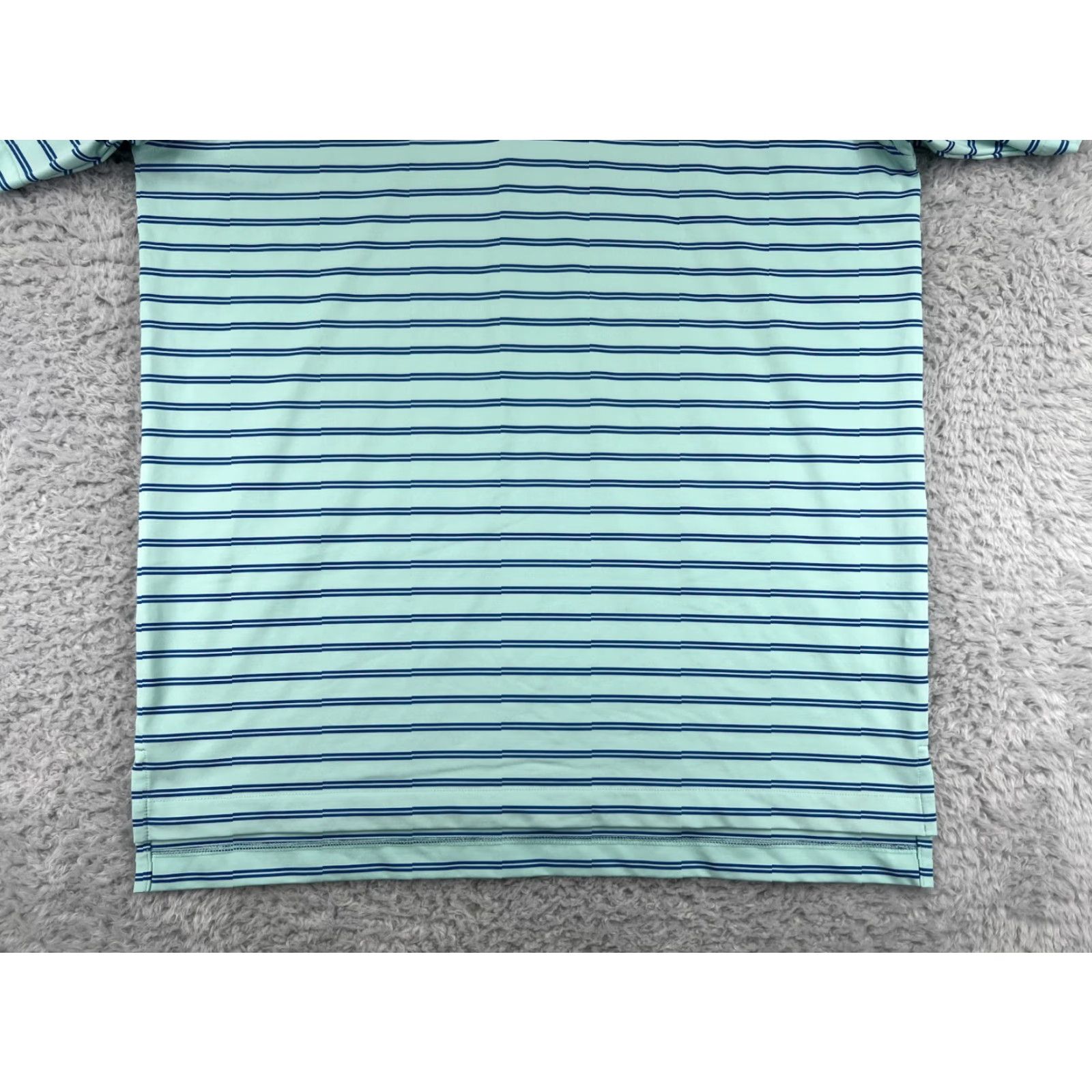 Vintage Dunning Polo Shirt Mens Large Teal Striped Golf Golfer Polyester Blend Outdoor Shirt Size US L / EU 52-54 / 3 - 6 Thumbnail