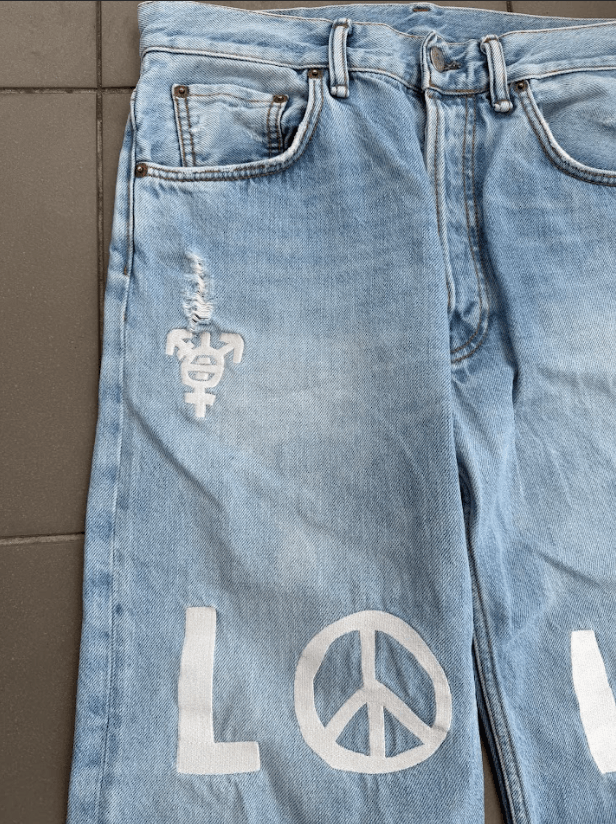 Acne Studios Acne Studios 2021M Light Blue Embroidery hippie denim jeans Size US 29 - 9 Thumbnail