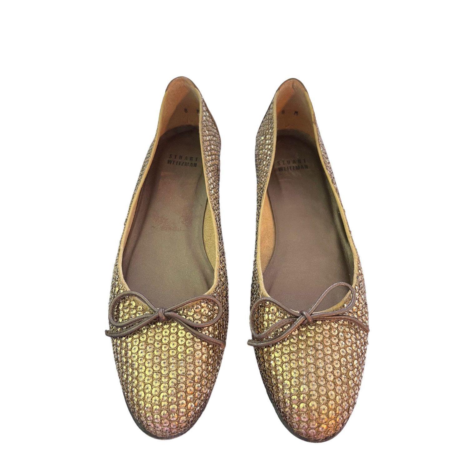 Stuart Weitzman Stuart Weitzman Casino Gold Sequin Ballet Flats Size 8 Size US 8 / IT 38 - 4 Thumbnail