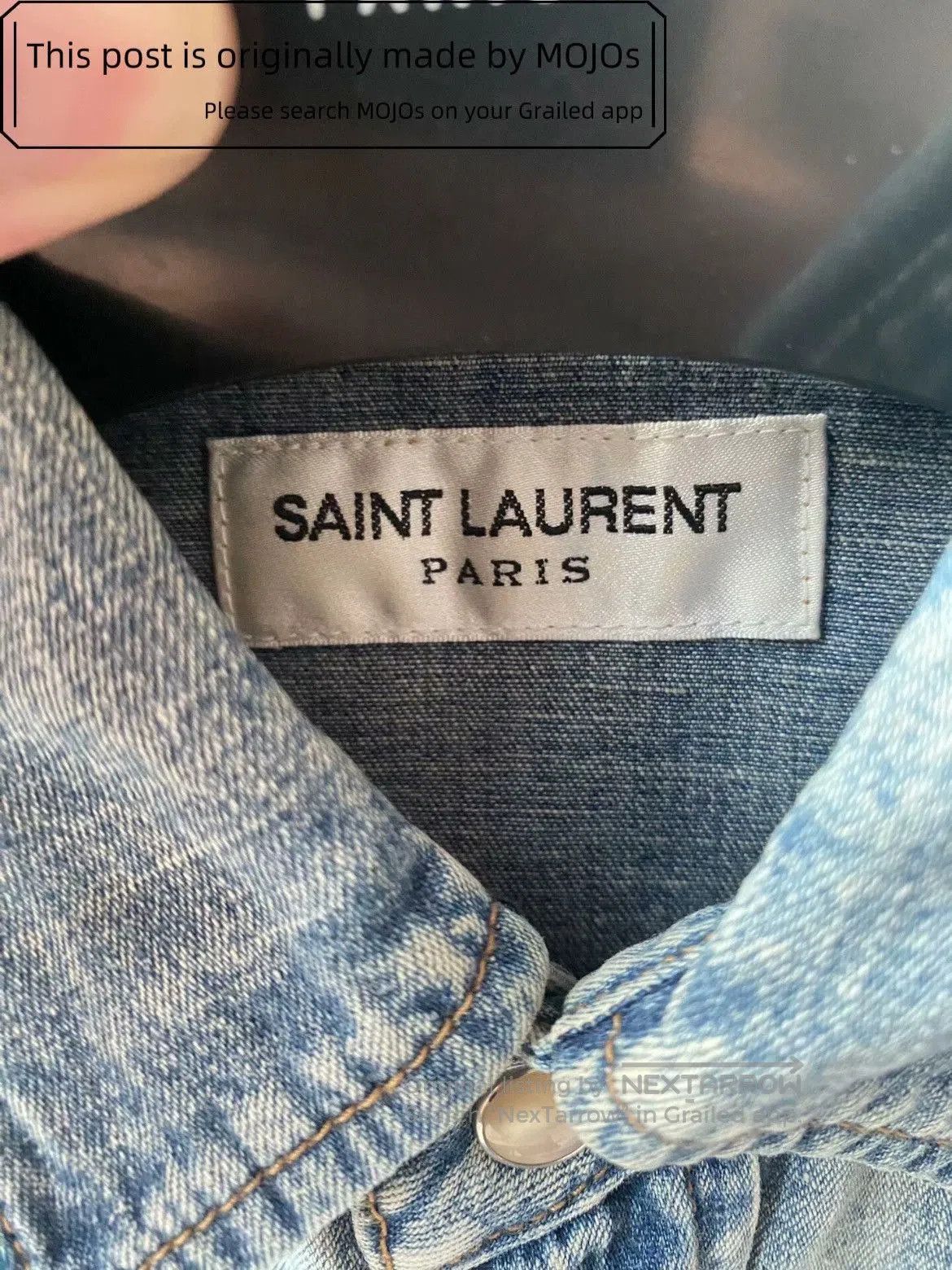 Saint Laurent Paris Saint Laurent Paris 16AW Double Rivet Pocket Denim Shirt. Size US XS / EU 42 / 0 - 3 Thumbnail