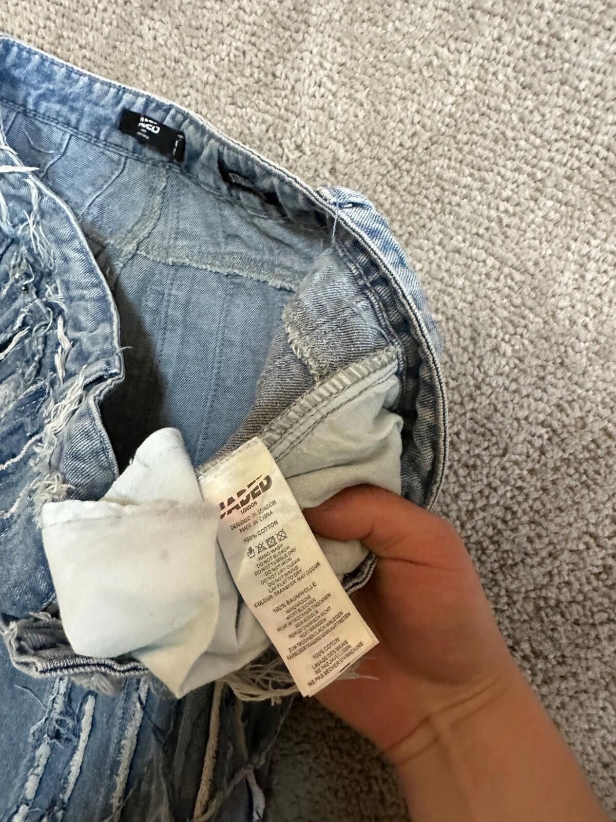 Jaded London Jaded London Heavily Distressed Acid Wash Jeans Sz 36/32 Size US 36 / EU 52 - 7 Thumbnail