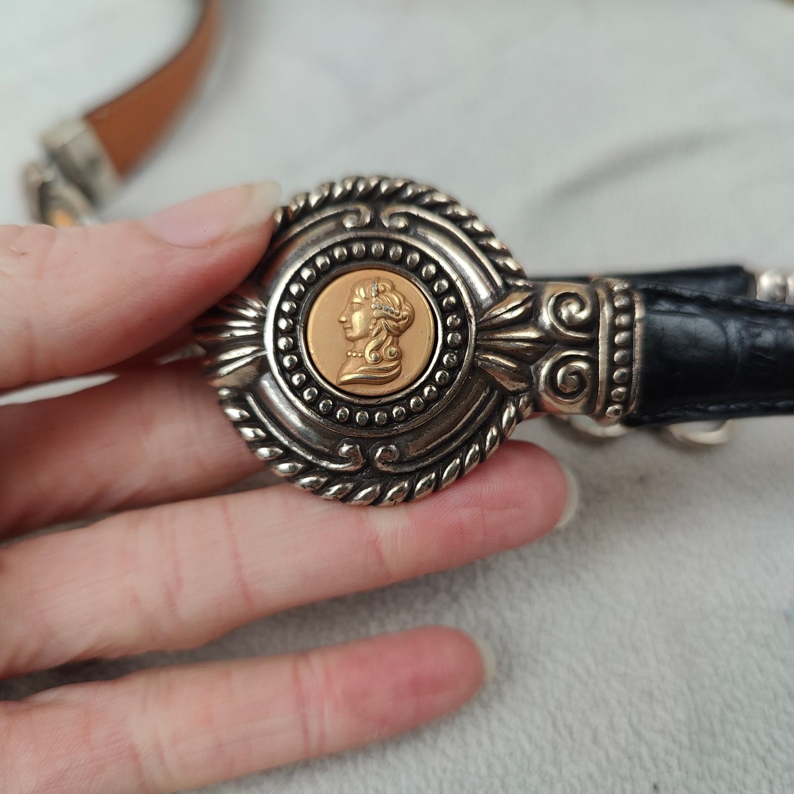 Other Vintage Brighton Leather Belt Womens Medium Metal Size ONE SIZE - 2 Thumbnail