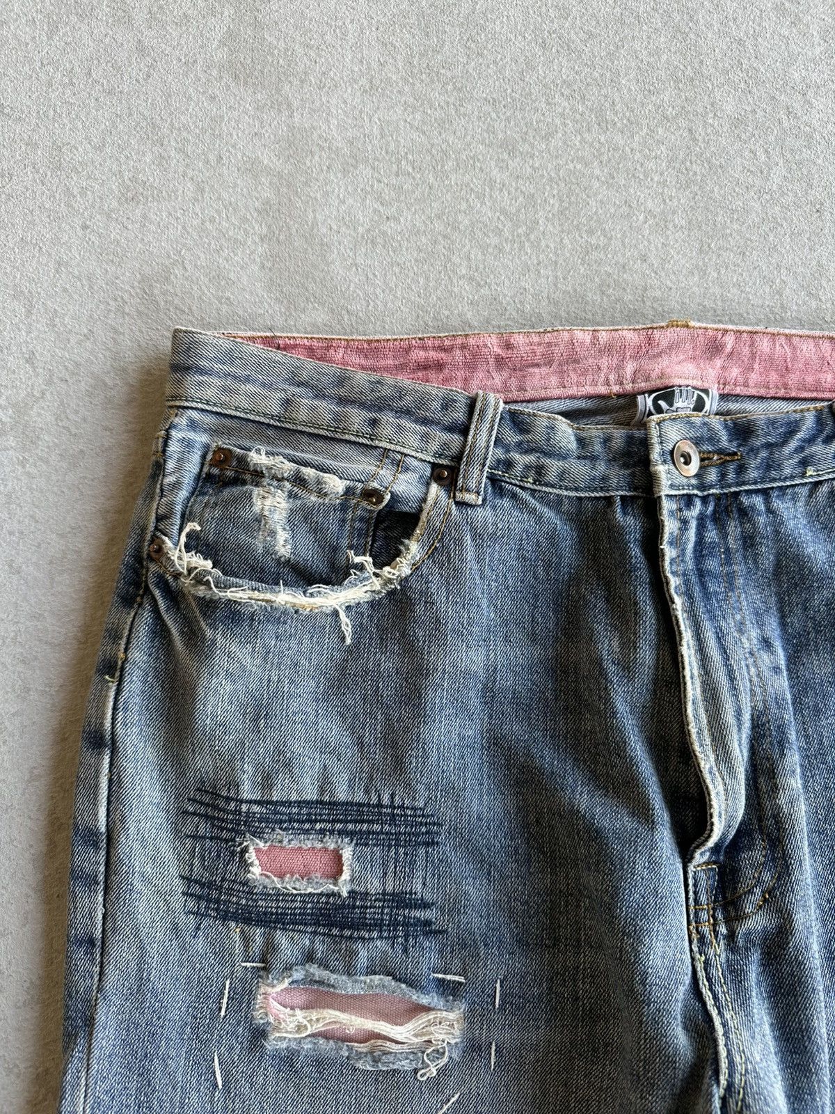 Body Glove SEND OFFER📌Vintage BODY GLOVE Ripped Distressed Denim Pants Size US 35 - 3 Thumbnail