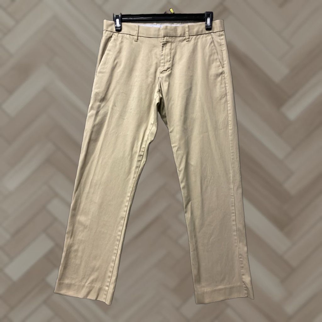 Gap GAP Pants Mens 31x30 Tan Slim Straight Flat Front Zip Button Chino Casual Business Travel Size US 31 - 1 Thumbnail