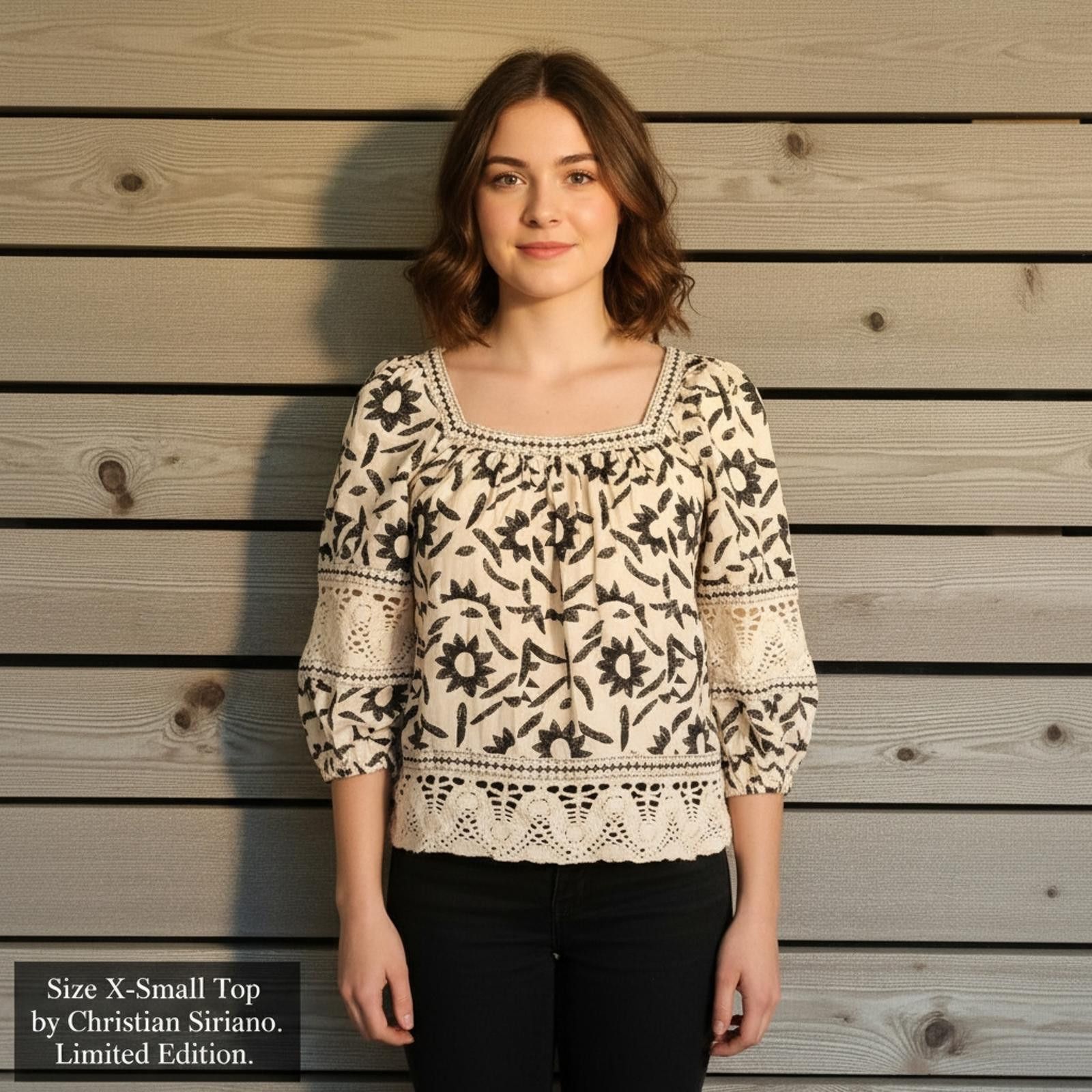 Christian Siriano Christian Siriano Women's Embroidered Peasant Blouse XS Size XS / US 0-2 / IT 36-38 - 2 Thumbnail